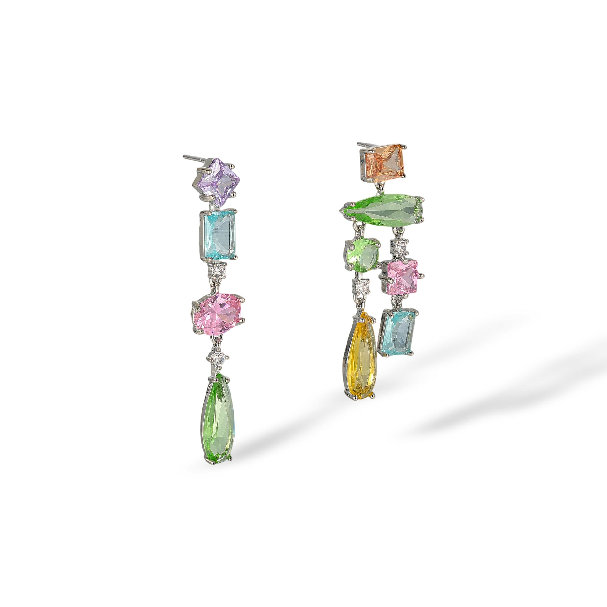 Lieselotte Multicolor Mixed Shape Drop Earrings