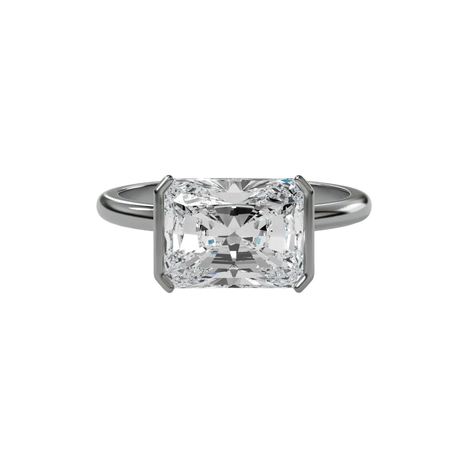 Lilou 14K Gold East West Half Rectangular Ring