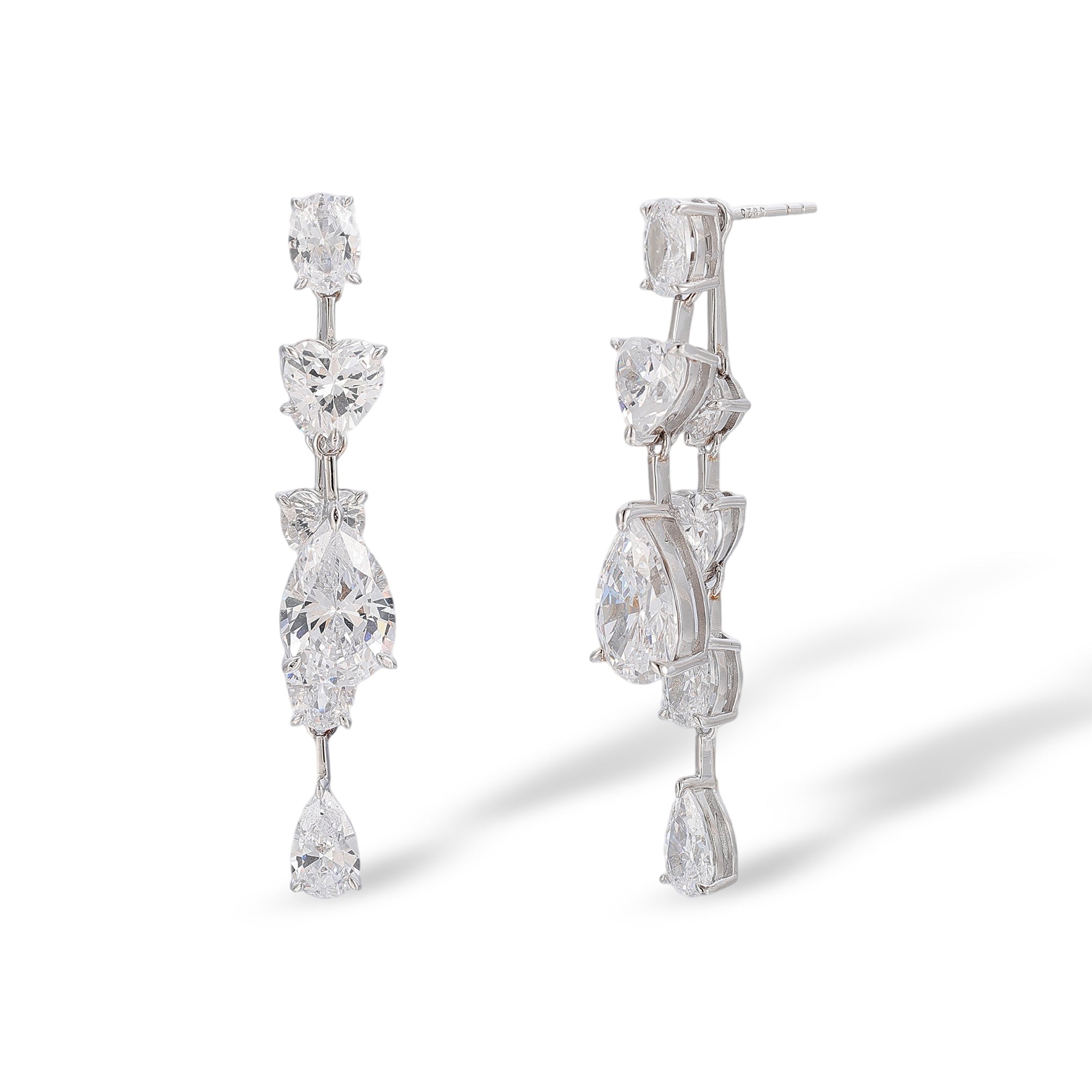 Lisann White Mixed Shape Drop Earrings