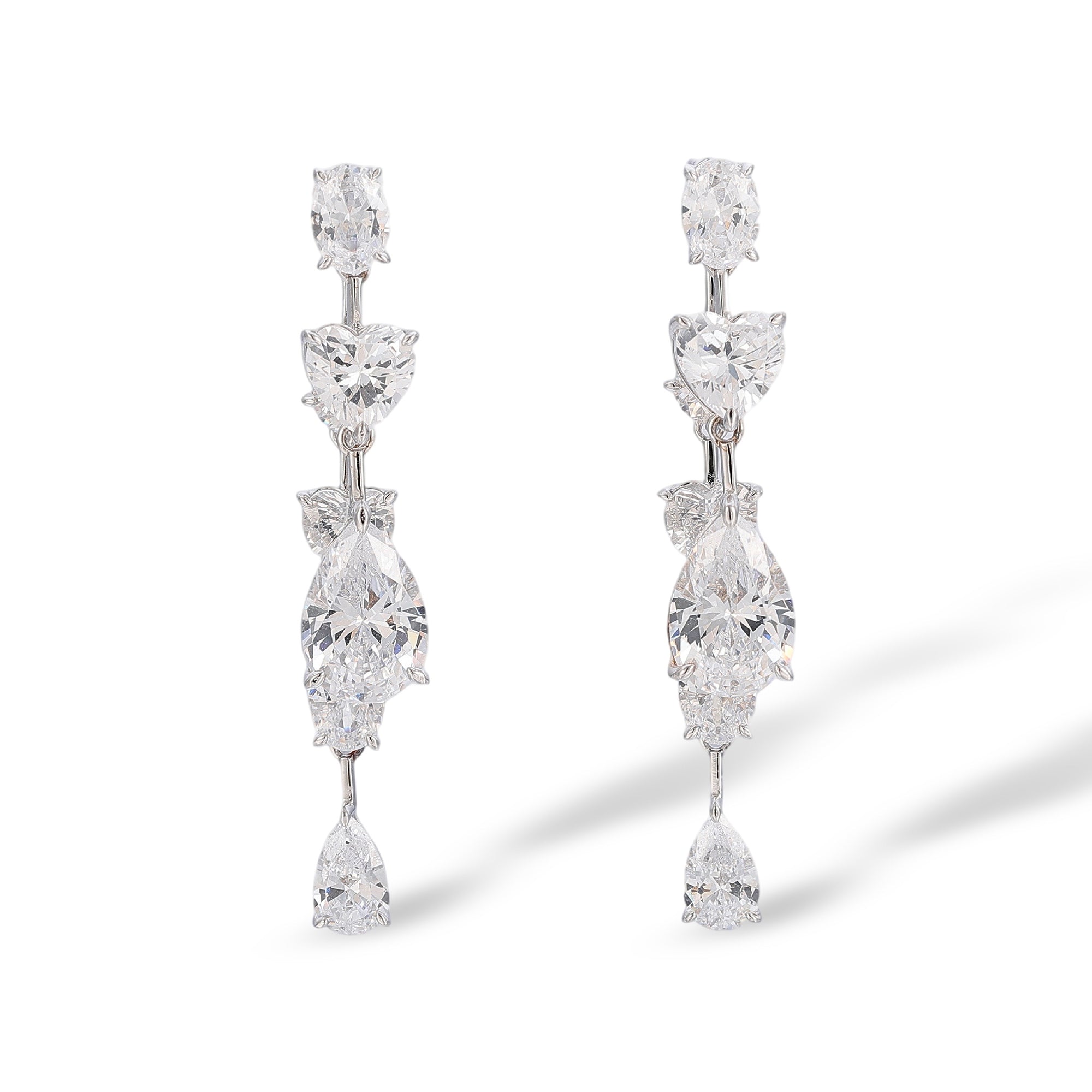 Lisann White Mixed Shape Drop Earrings