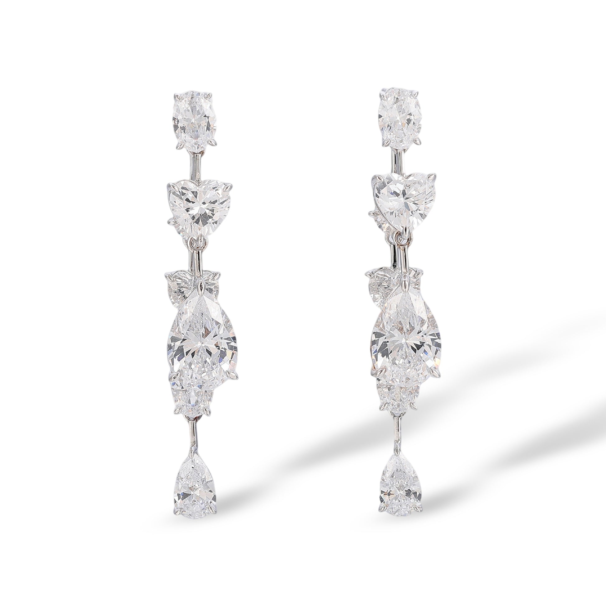 Lisann White Mixed Shape Drop Earrings