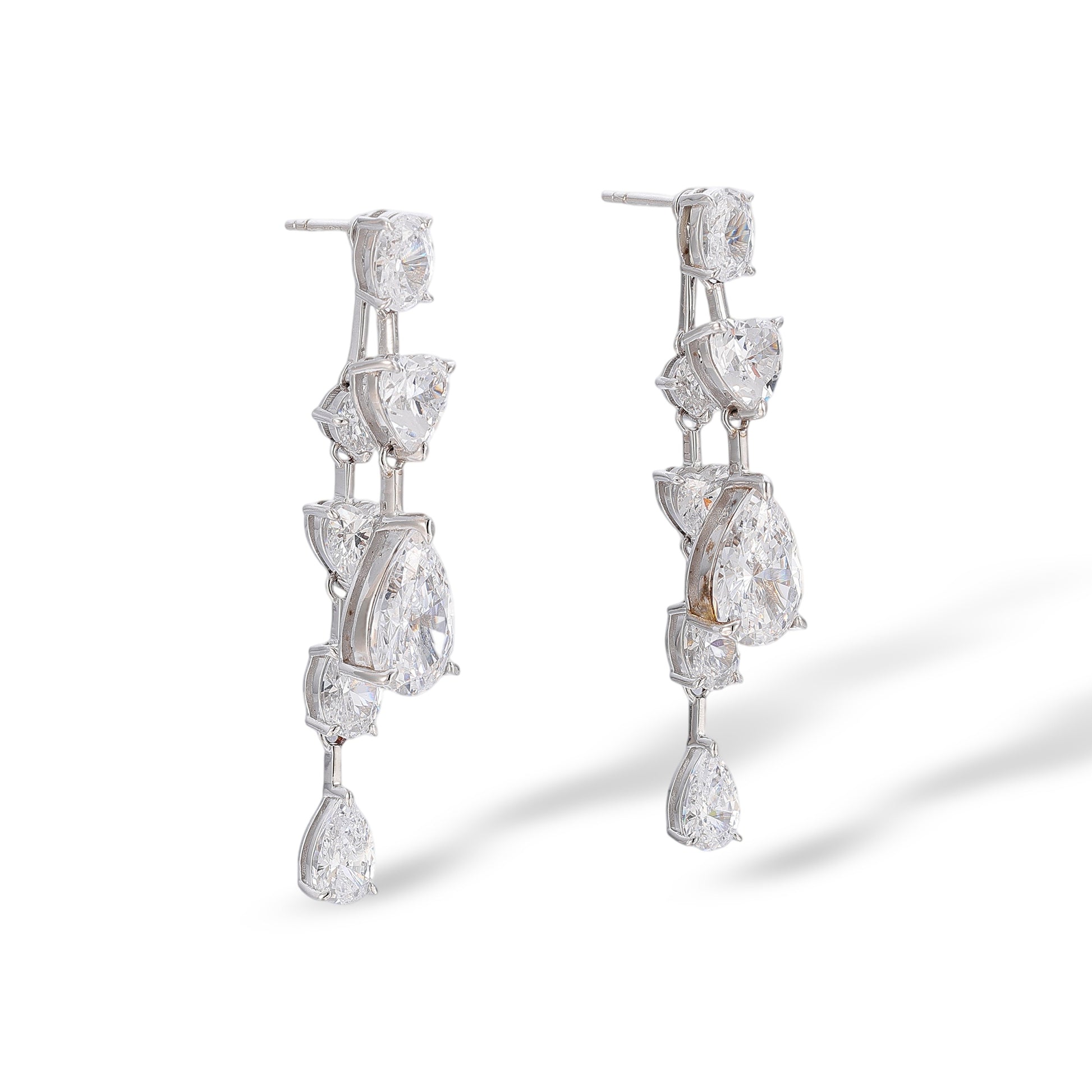 Lisann White Mixed Shape Drop Earrings