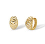 Livia 14K Gold Croissant Ribbed Huggie Earrings