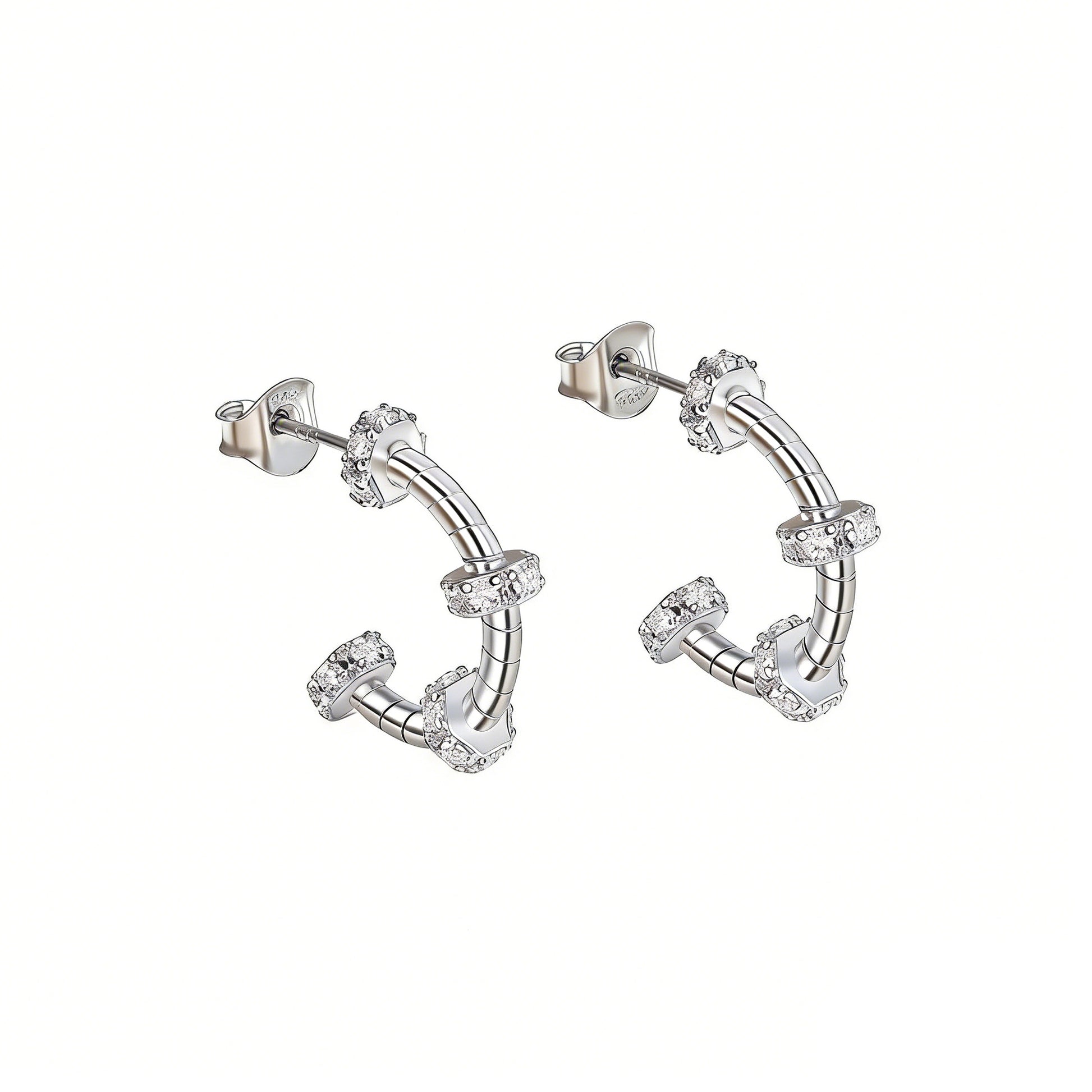 Lizéa White Twisted C Earrings