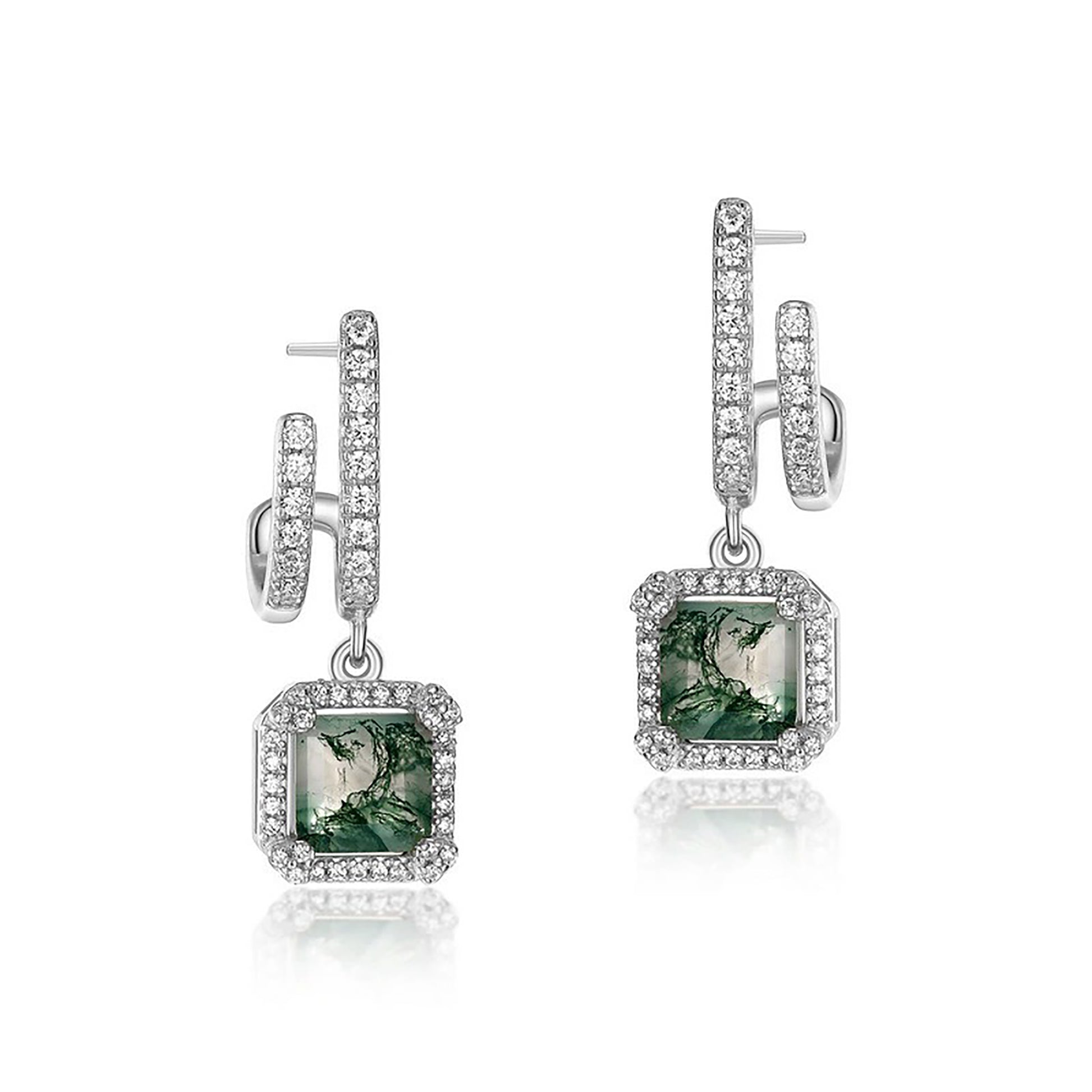 Loris Square Moss Earrings