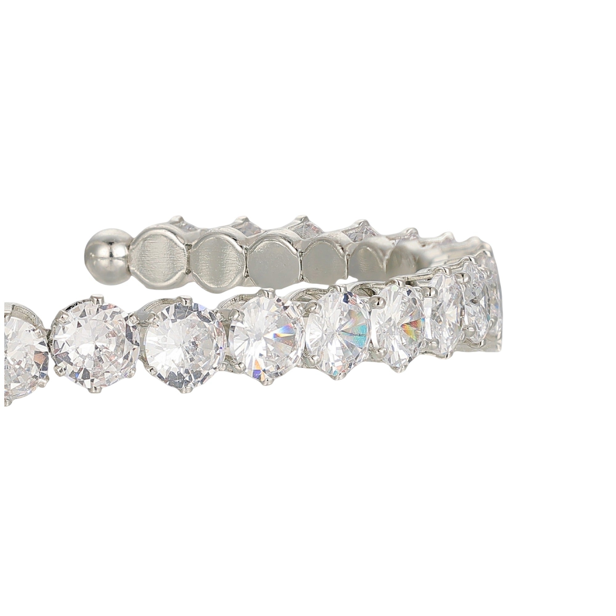 Louisa White Round Open Bangle
