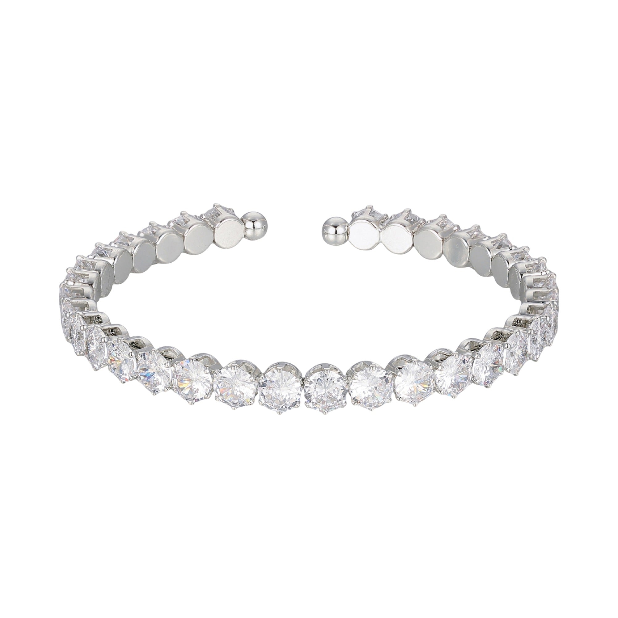 Louisa White Round Open Bangle