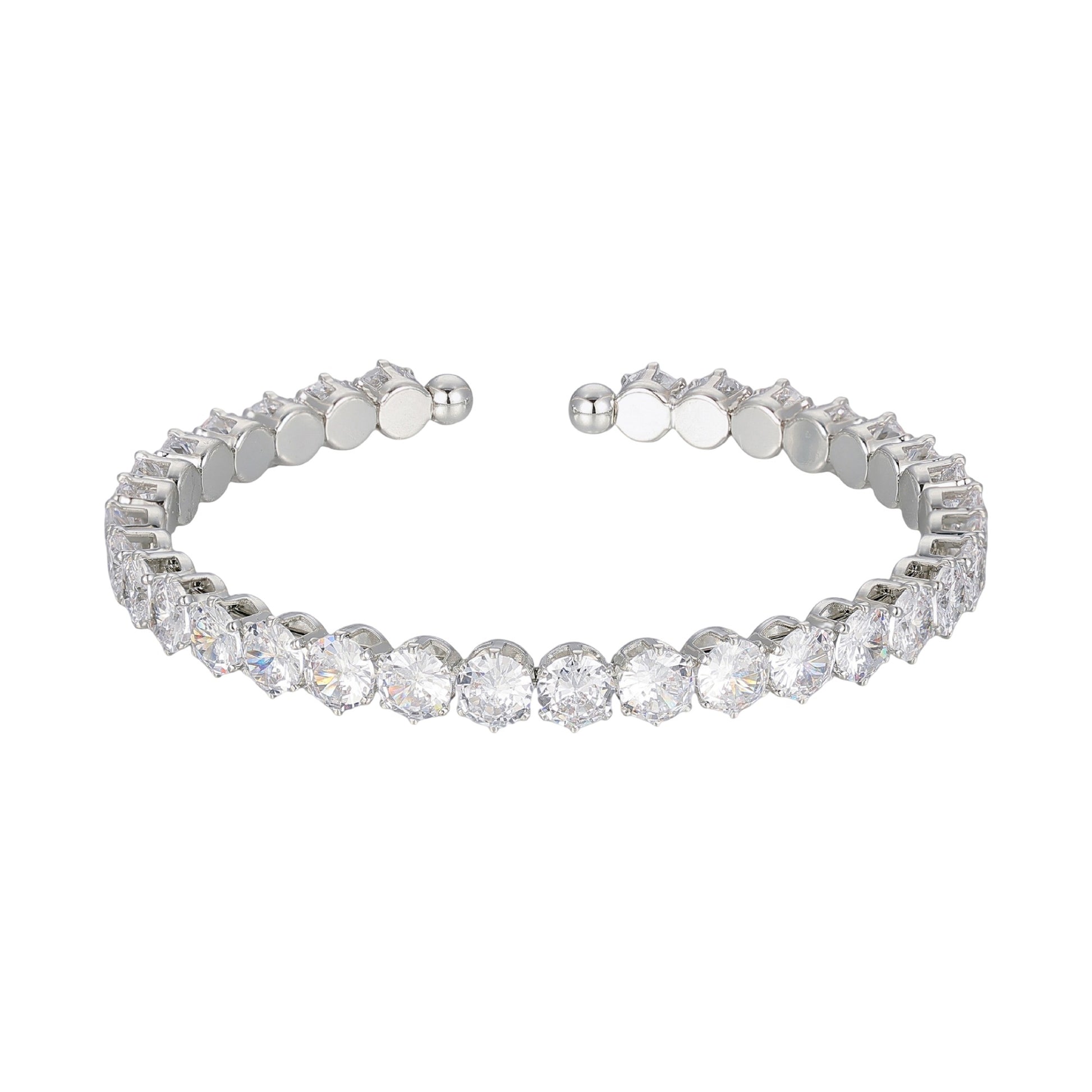 Louisa White Round Open Bangle