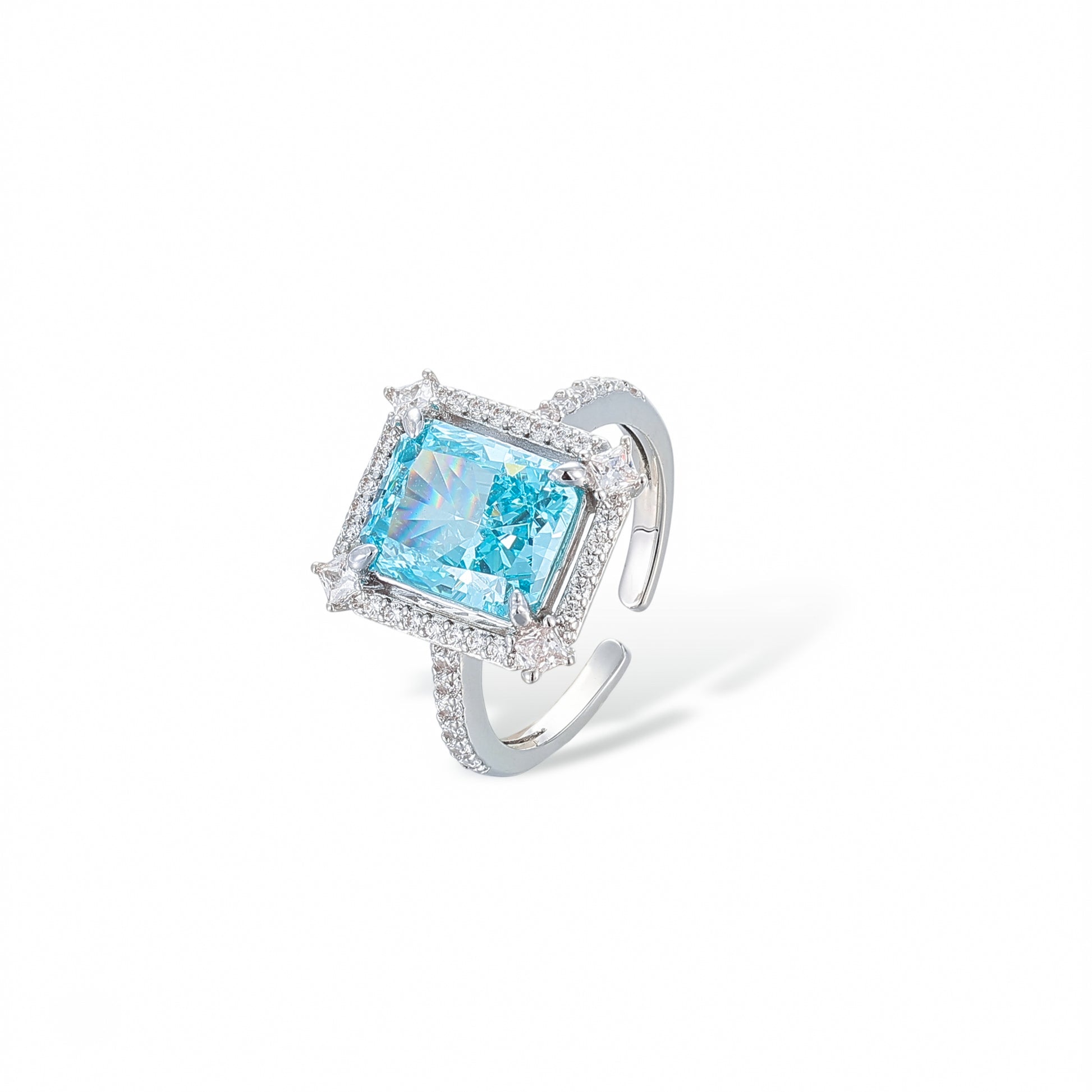 Lucie Radiant Ocean Blue Open Ring