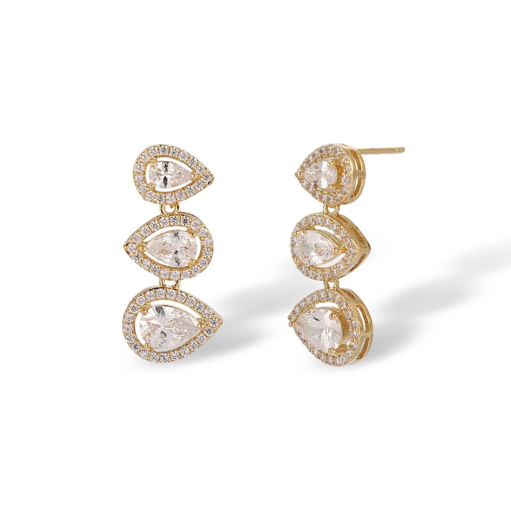 Luitrun 14K Gold Teardrop Drop Earrings