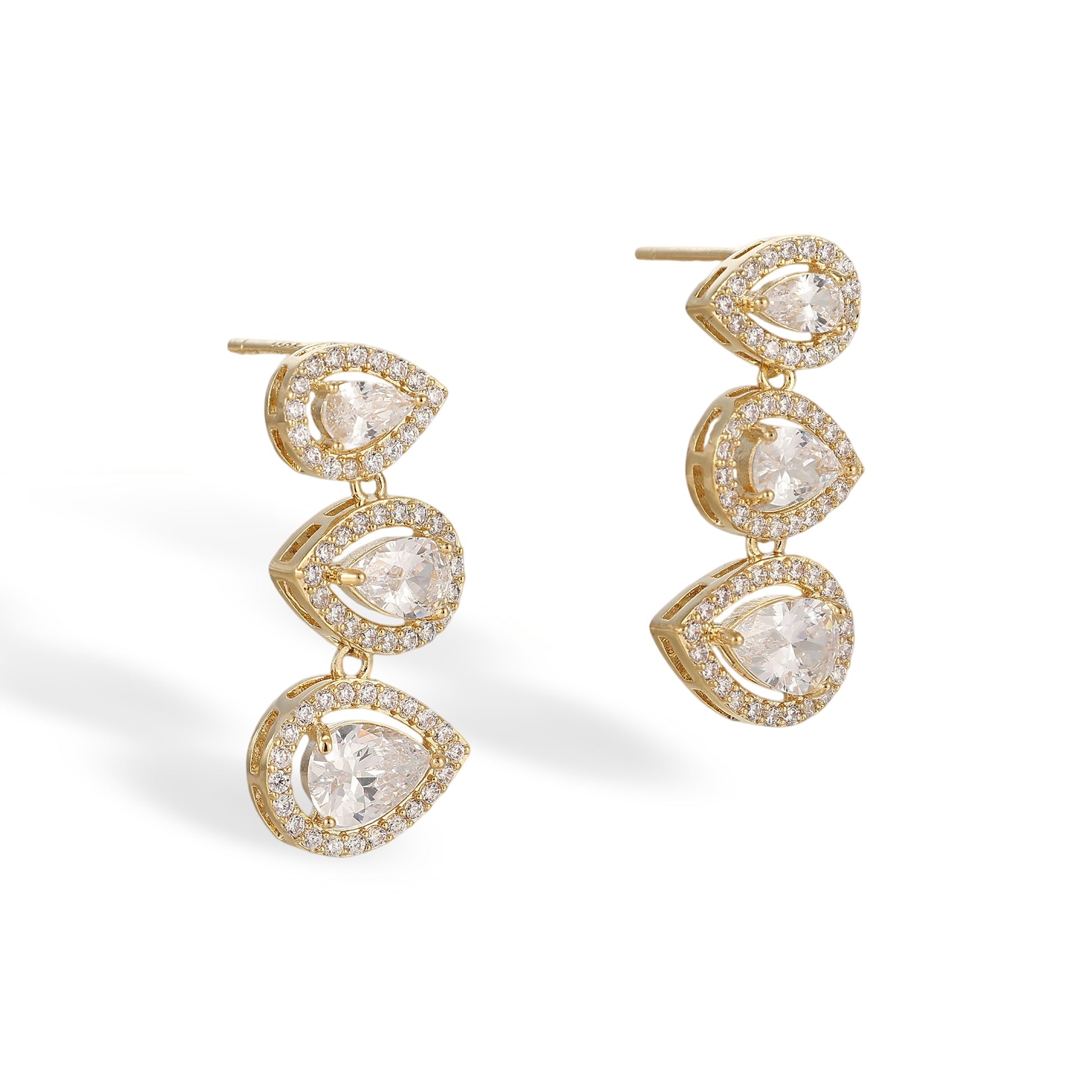 Luitrun 14K Gold Teardrop Drop Earrings