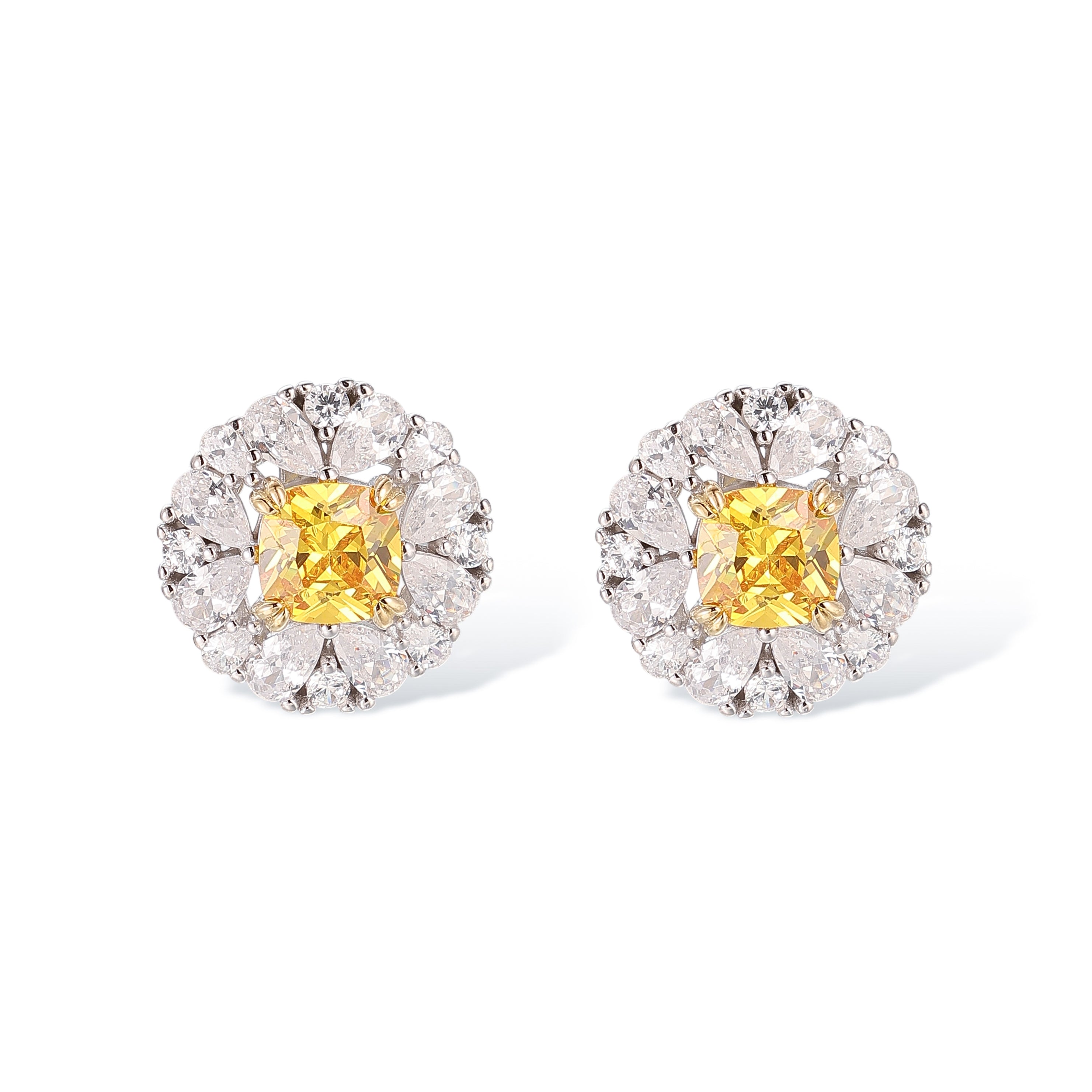 Lumineux Yellow Stud Earrings