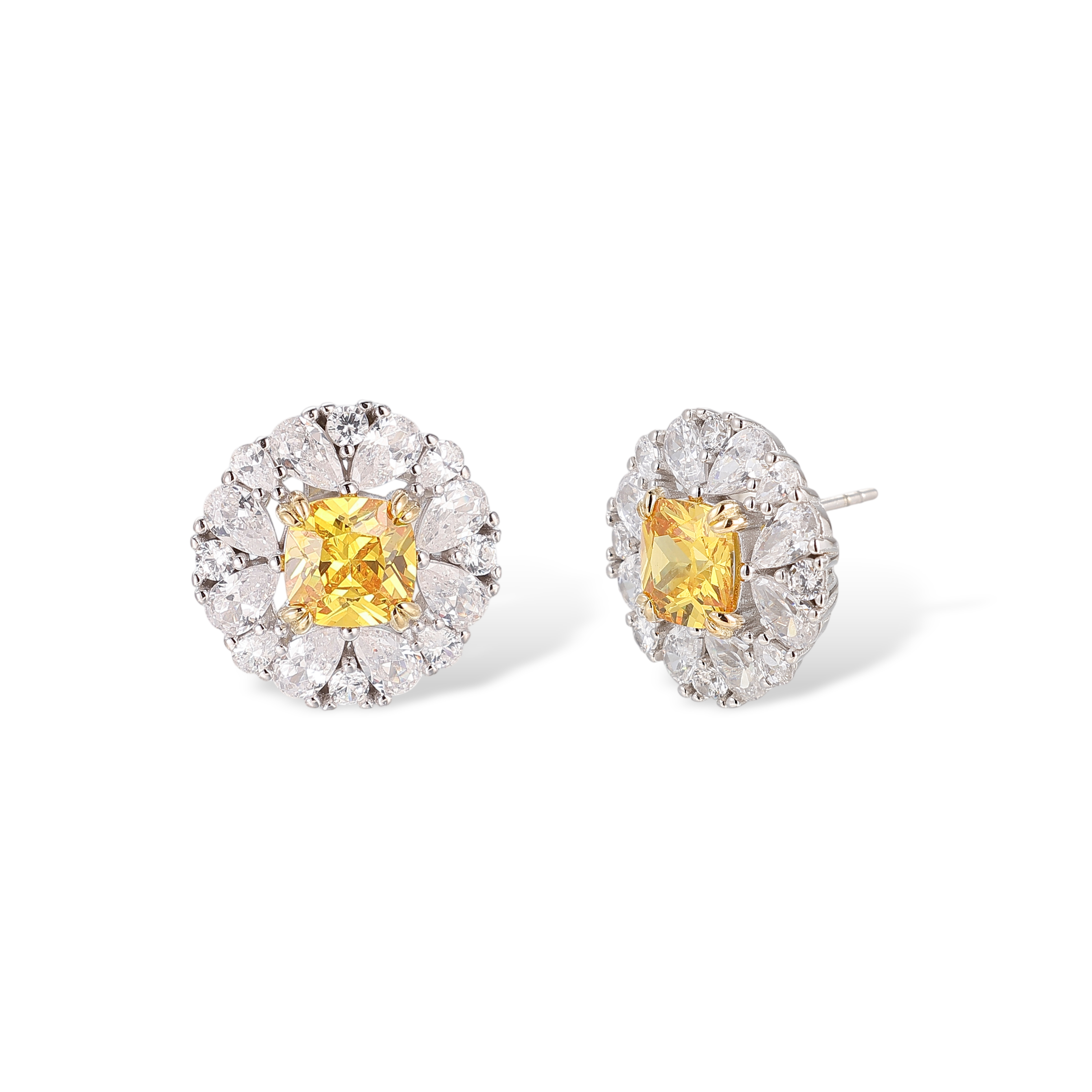 Lumineux Yellow Stud Earrings