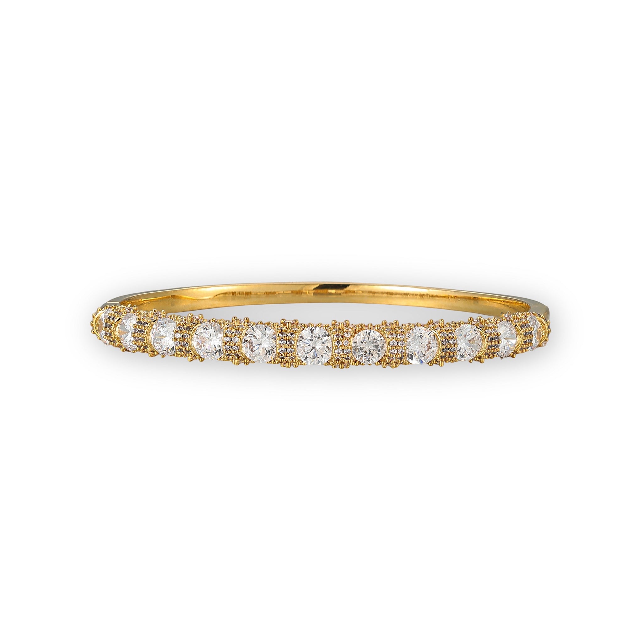 Lysandra 14K Gold Round Beaded Filigree Bangle