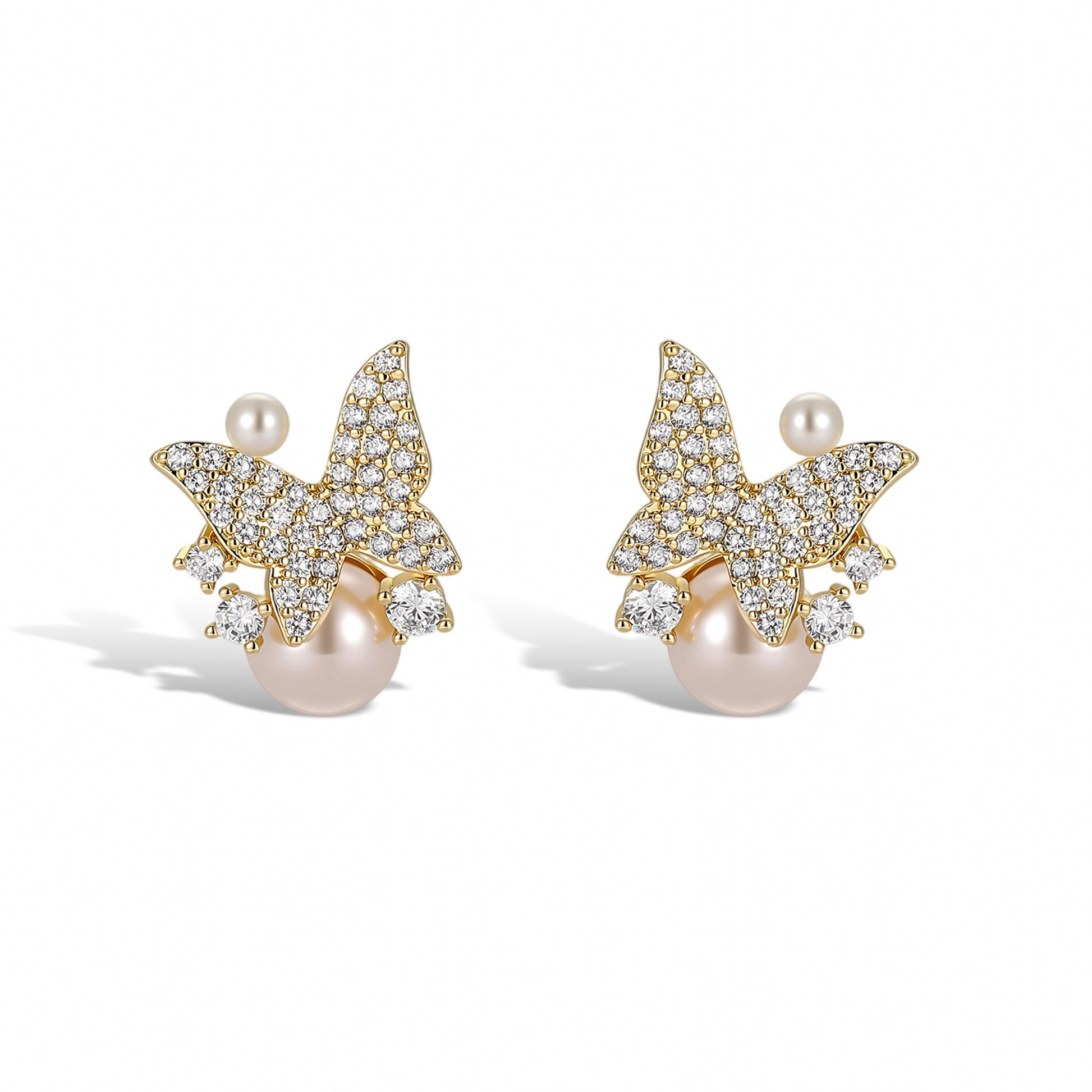 Maëlle 14K Gold Butterfly Stud Earrings