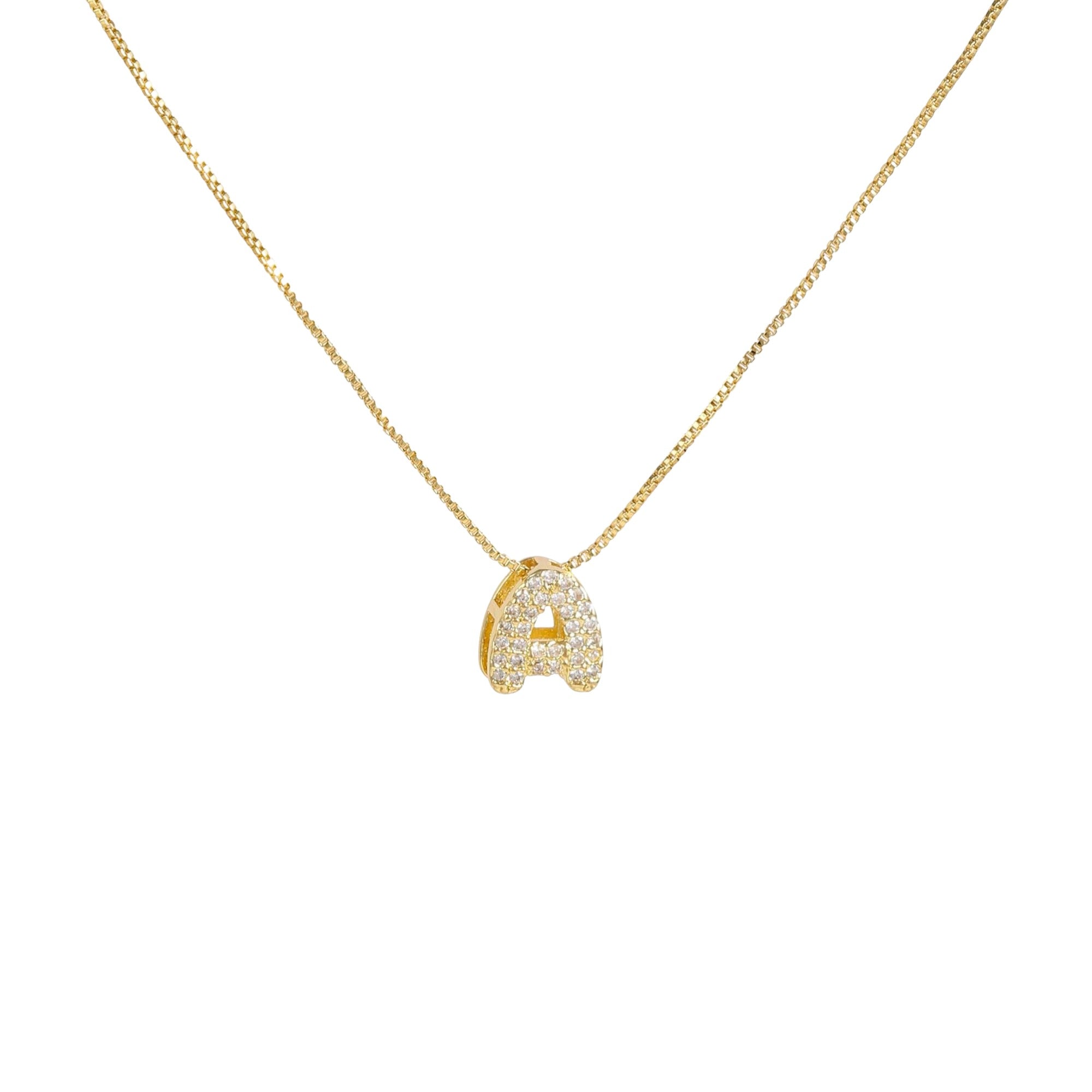 Maëvane 18K Gold Bubble Initial Letter Necklace