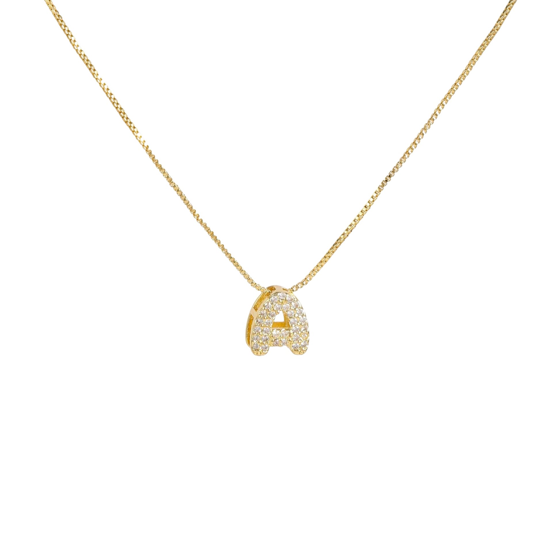 Maëvane 18K Gold Bubble Initial Letter Necklace