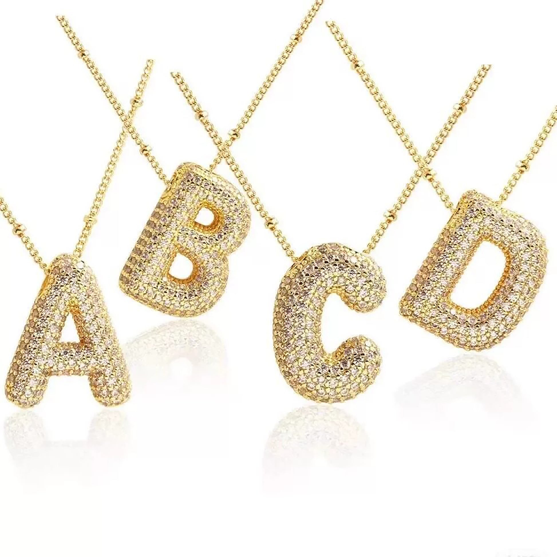 Maëvane 18K Gold Bubble Initial Letter Necklace