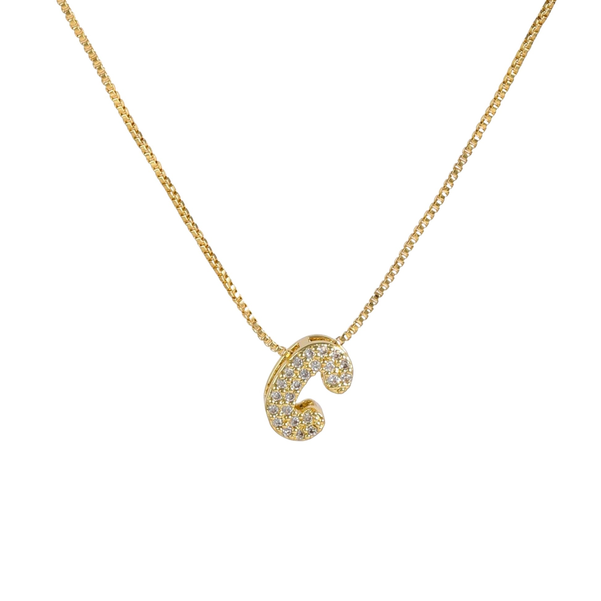 Maëvane 18K Gold Bubble Initial Letter Necklace