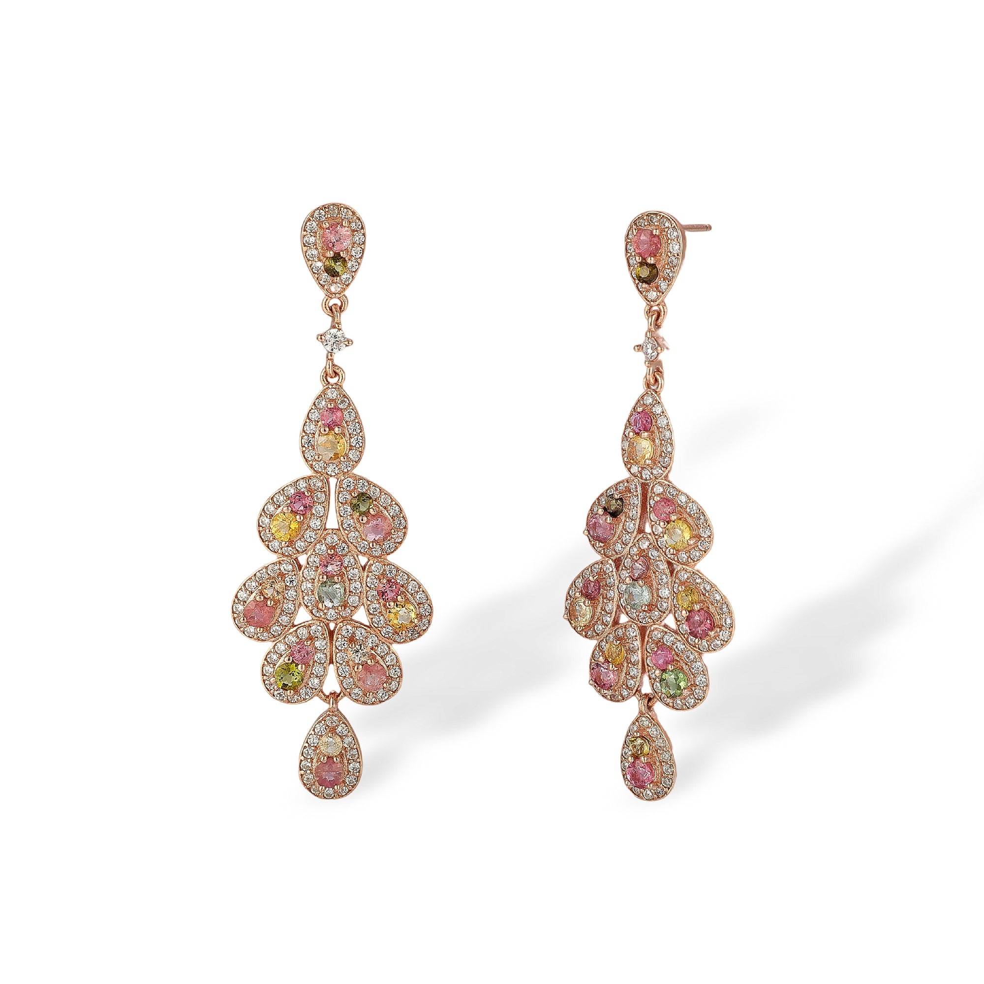 Malina Multicolor Tourmaline Teardrop Drop Earrings