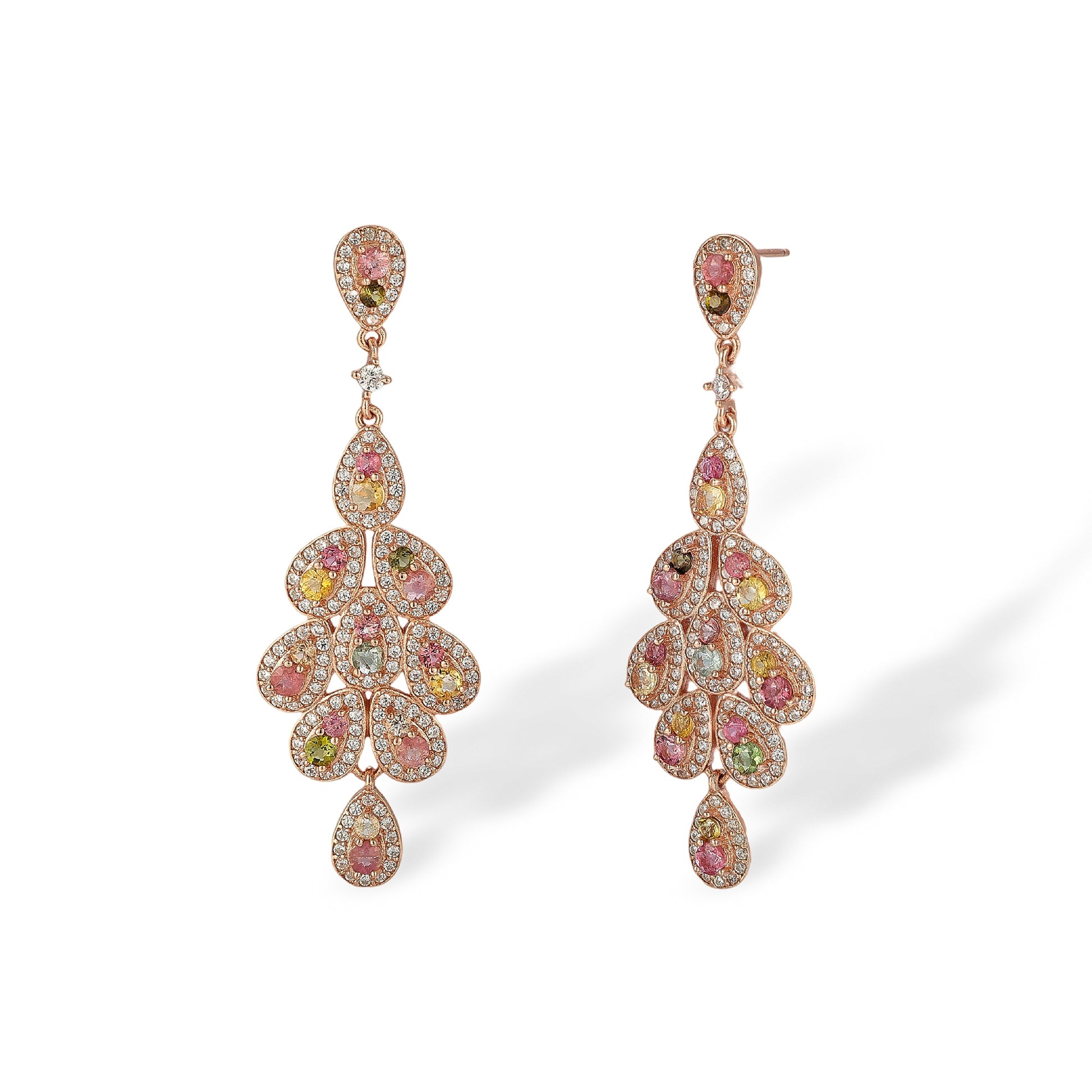 Malina Multicolor Tourmaline Teardrop Drop Earrings