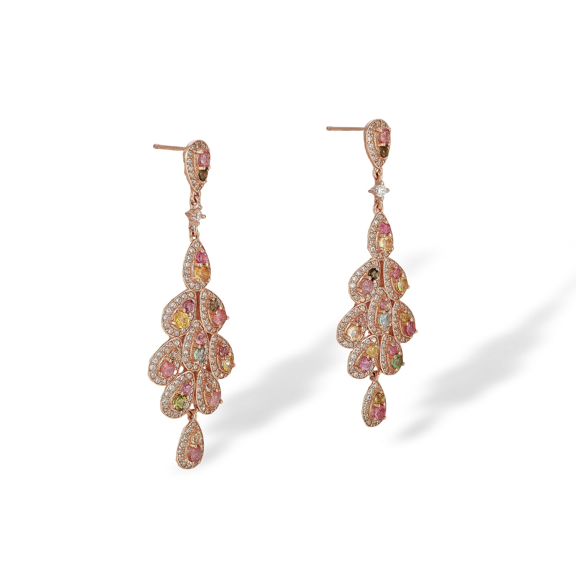 Malina Multicolor Tourmaline Teardrop Drop Earrings