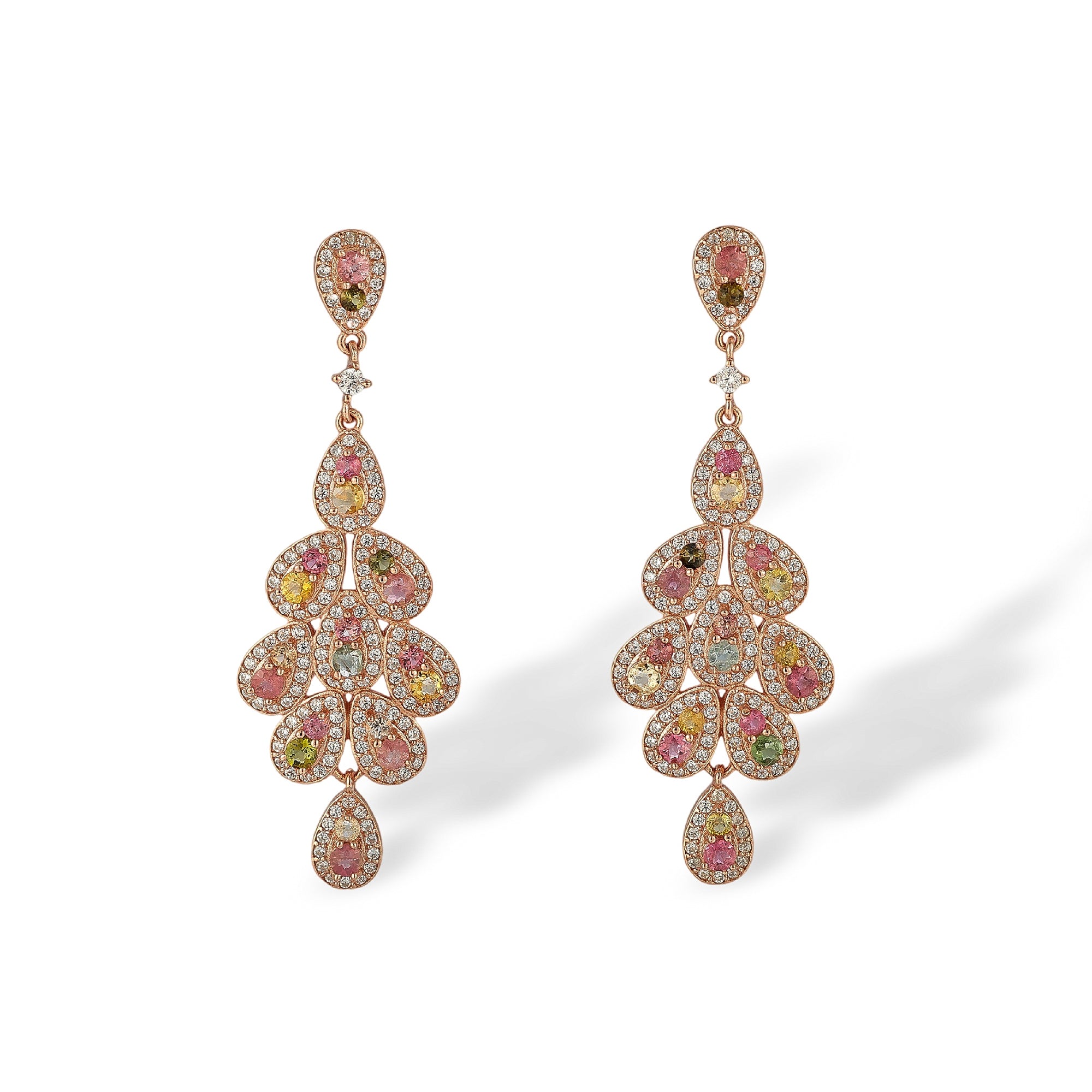 Malina Multicolor Tourmaline Teardrop Drop Earrings