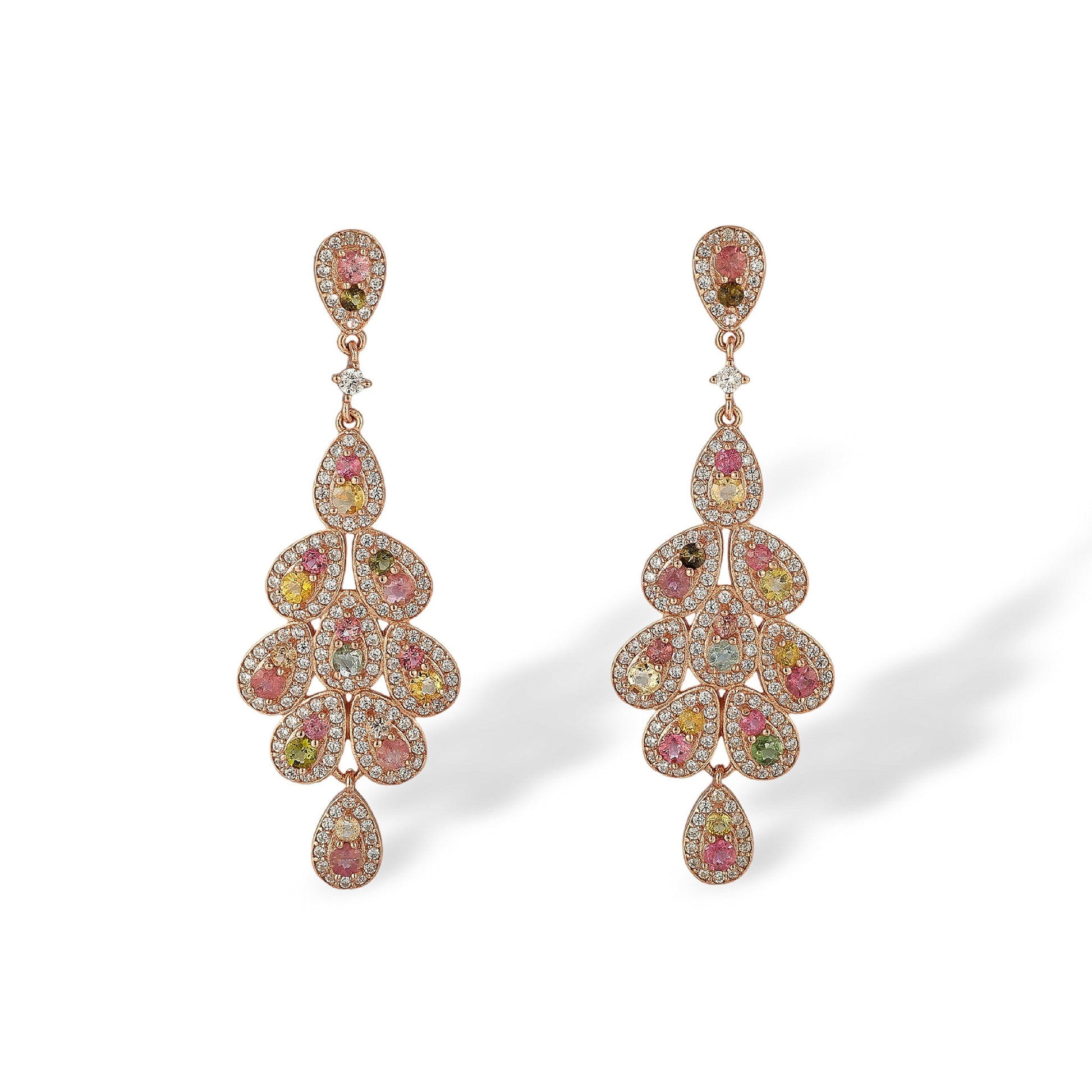 Malina Multicolor Tourmaline Teardrop Drop Earrings