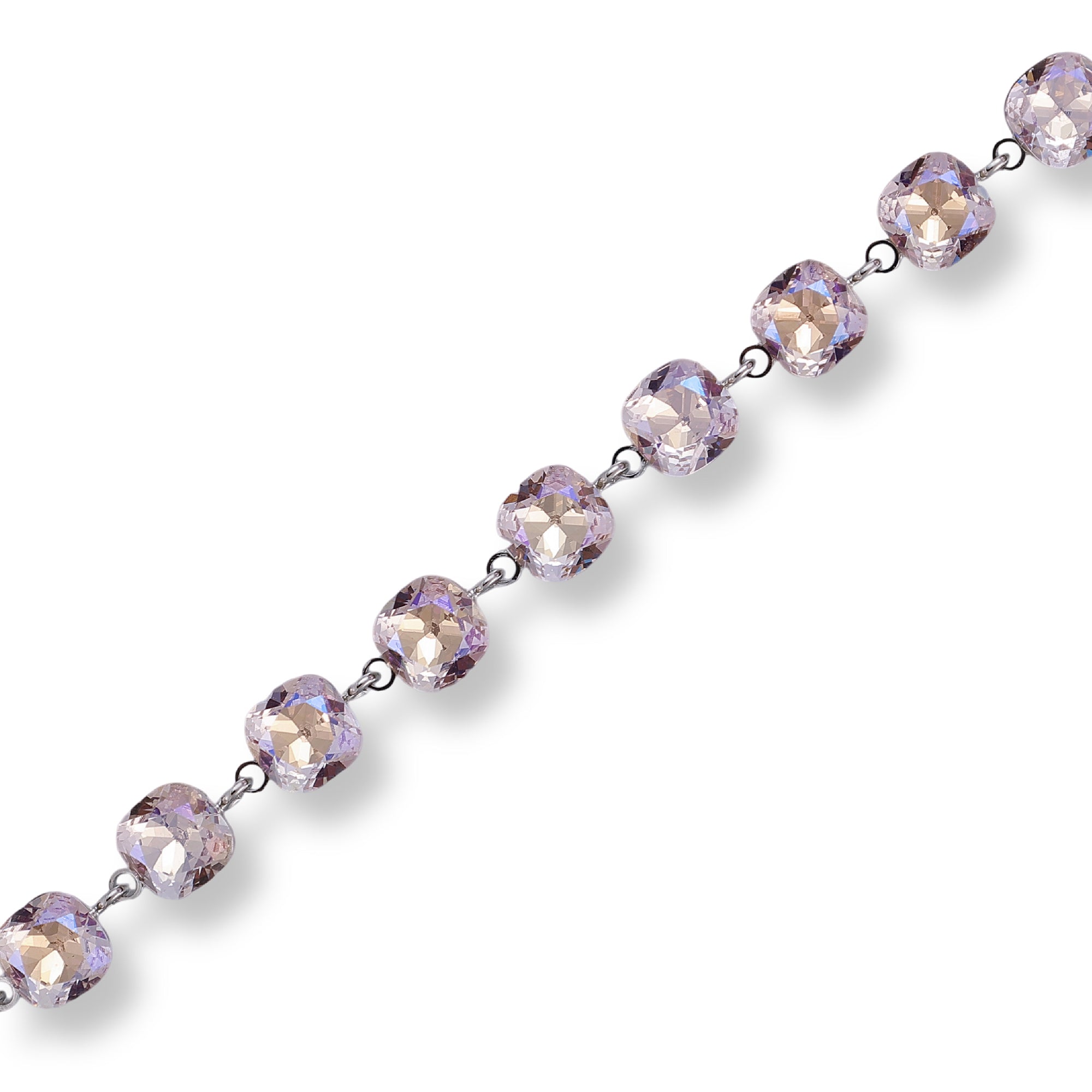 Malina Pink Cushion Crystal Bracelet
