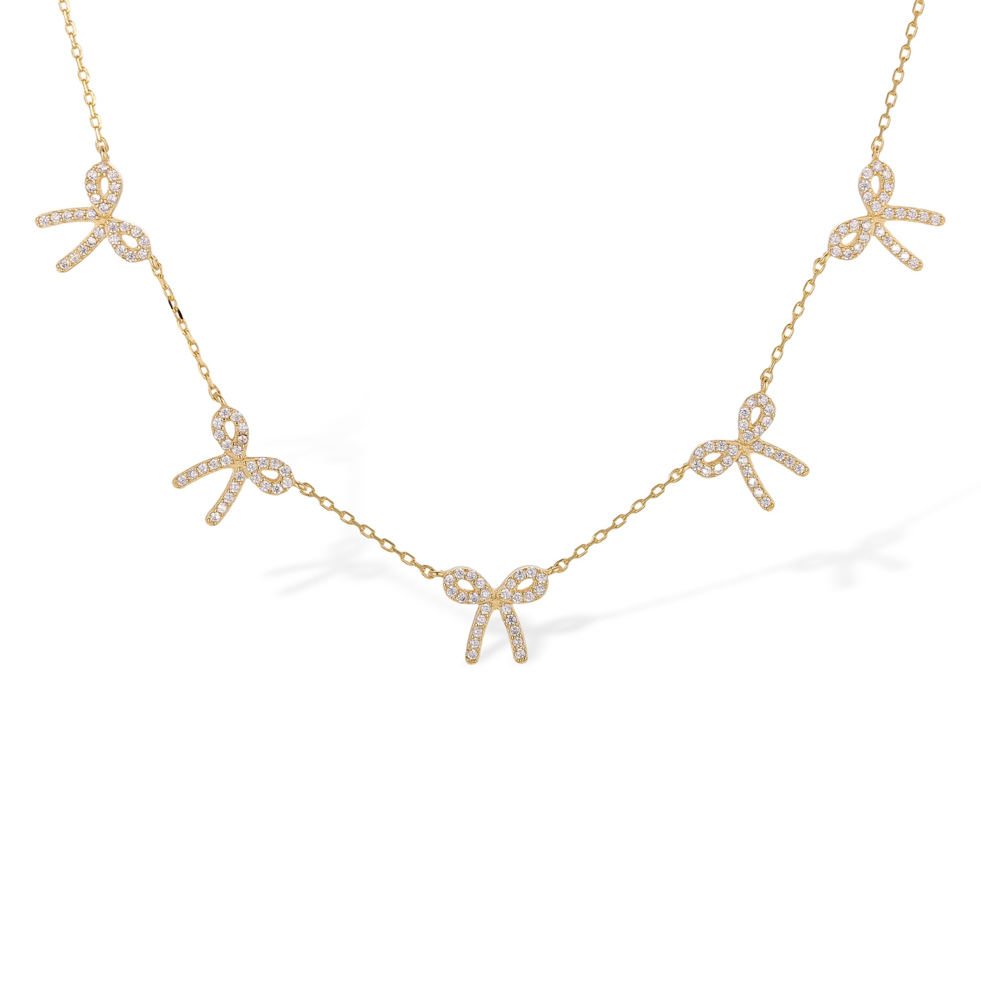 Manuela 14K Gold Delicate Bow Necklace