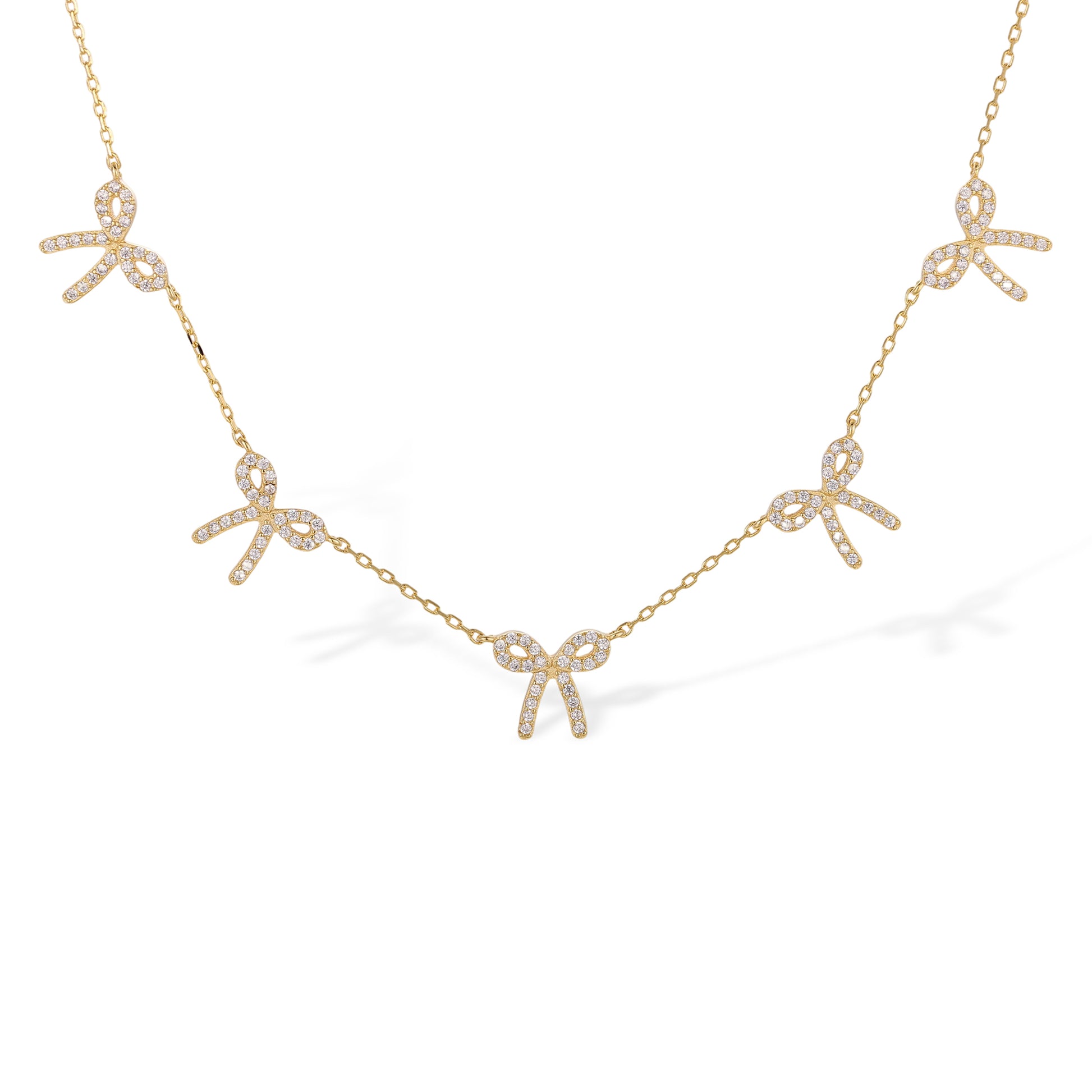 Manuela 14K Gold Delicate Bow Necklace