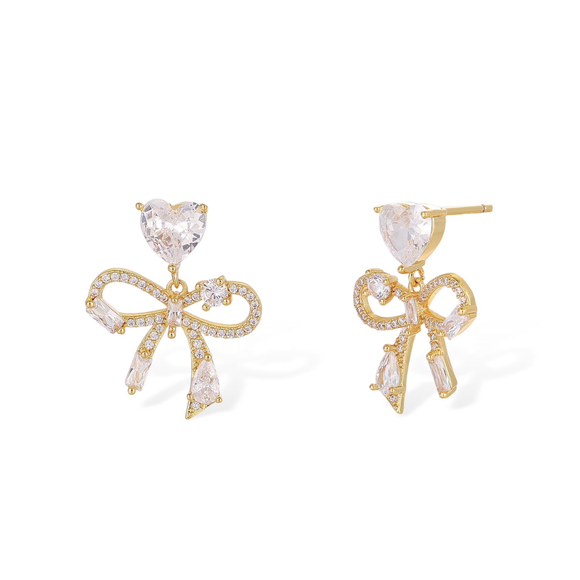 Manuela 14K Gold Delicate Bow Earrings