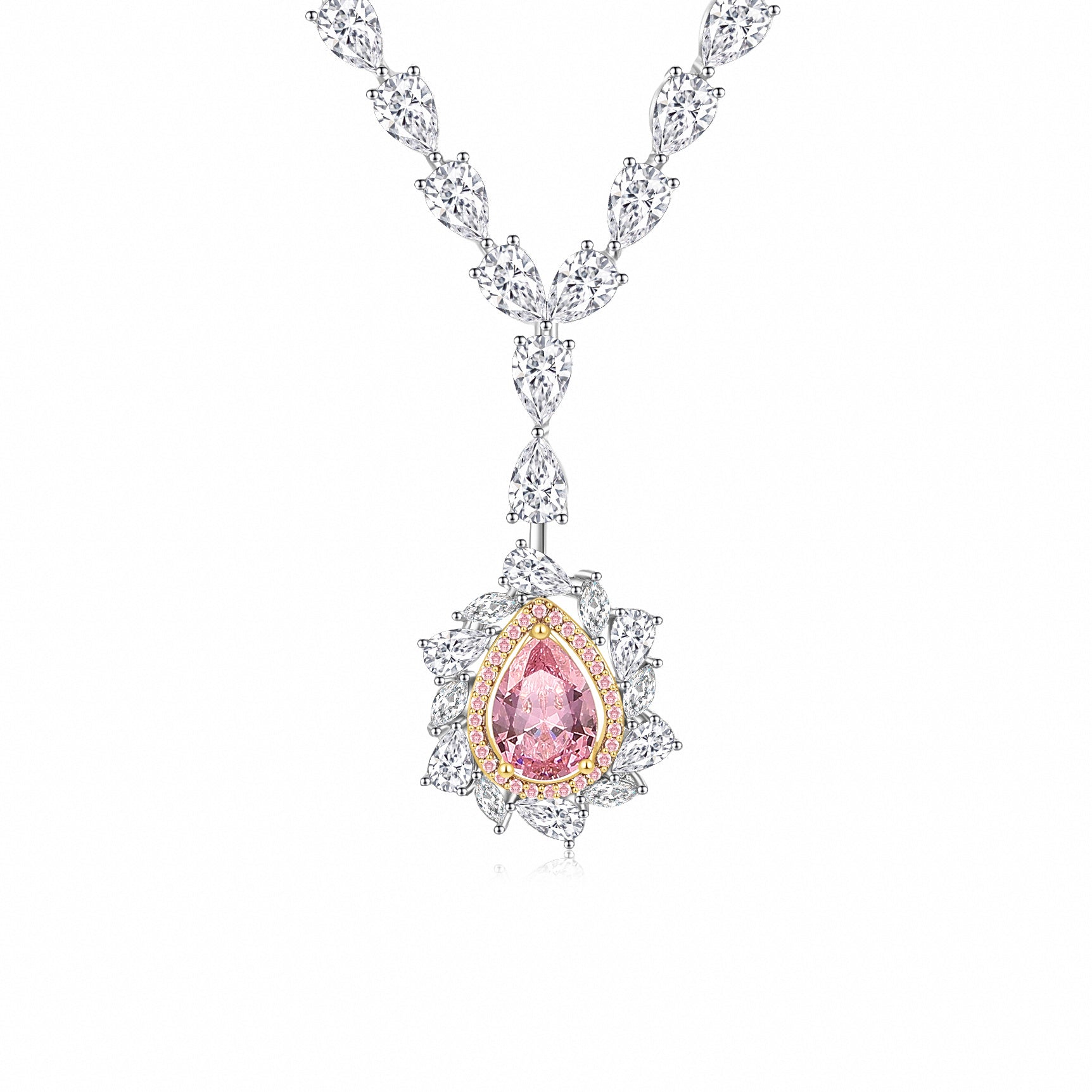 Margaux Pink Teardrop Necklace