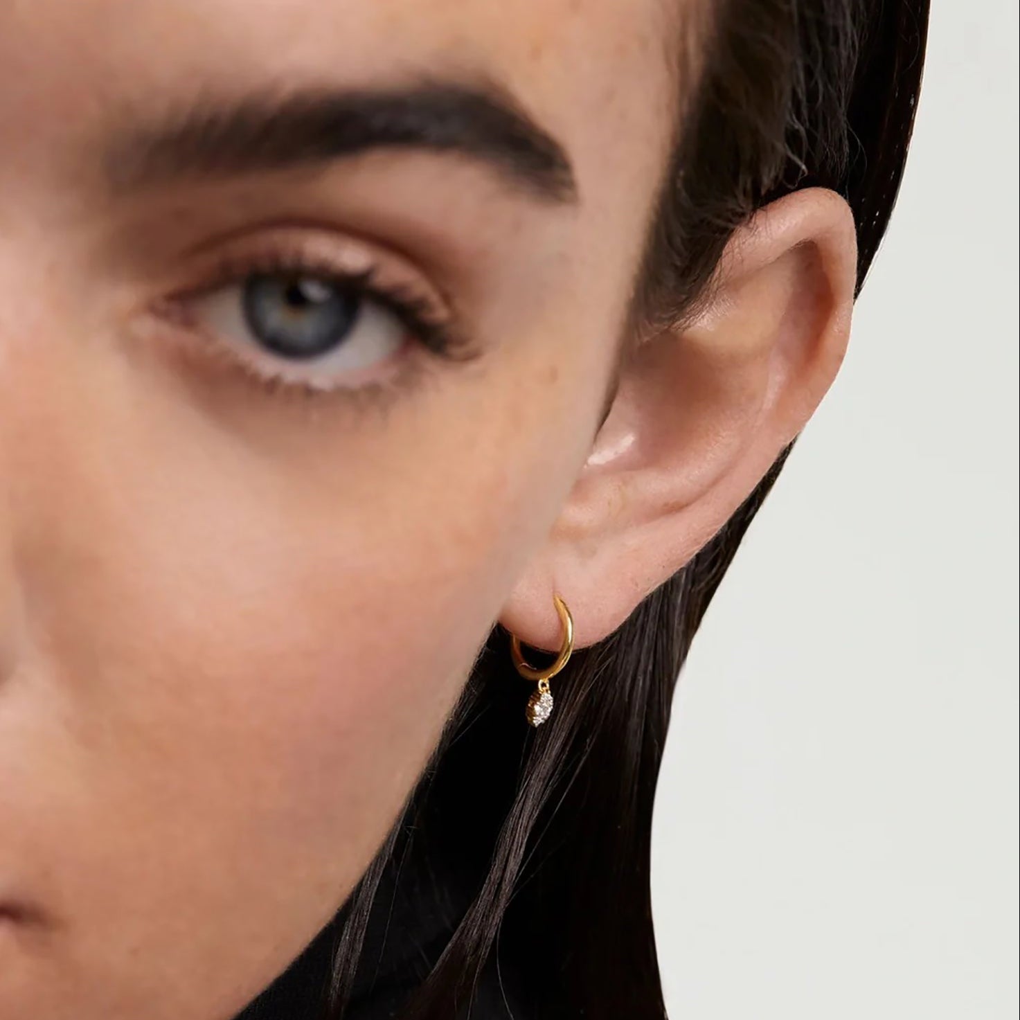 Marieke 18K Gold Marquise Huggie Earrings