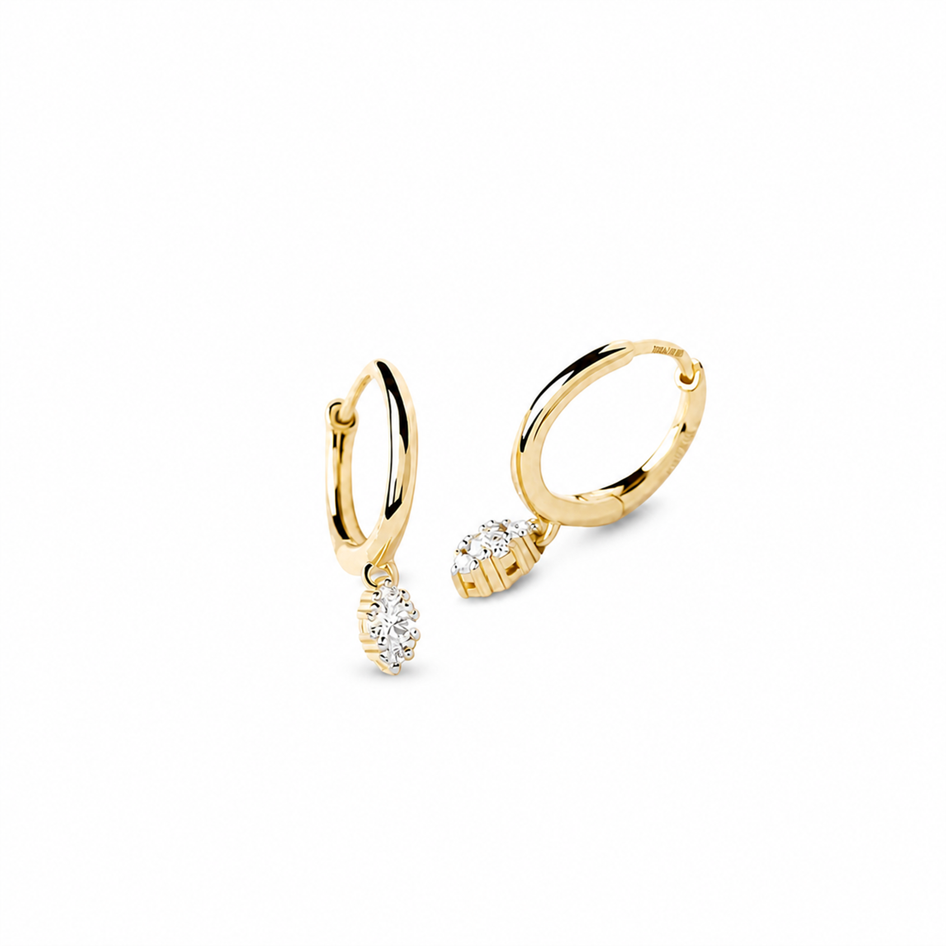 Marieke 18K Gold Marquise Huggie Earrings