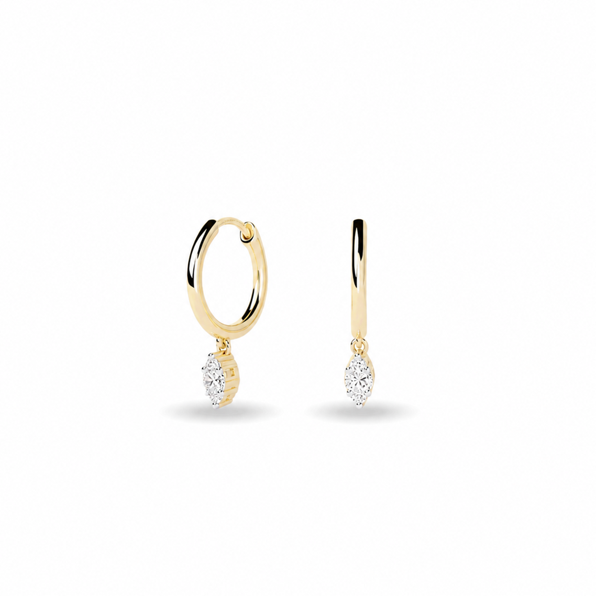 Marieke 18K Gold Marquise Huggie Earrings