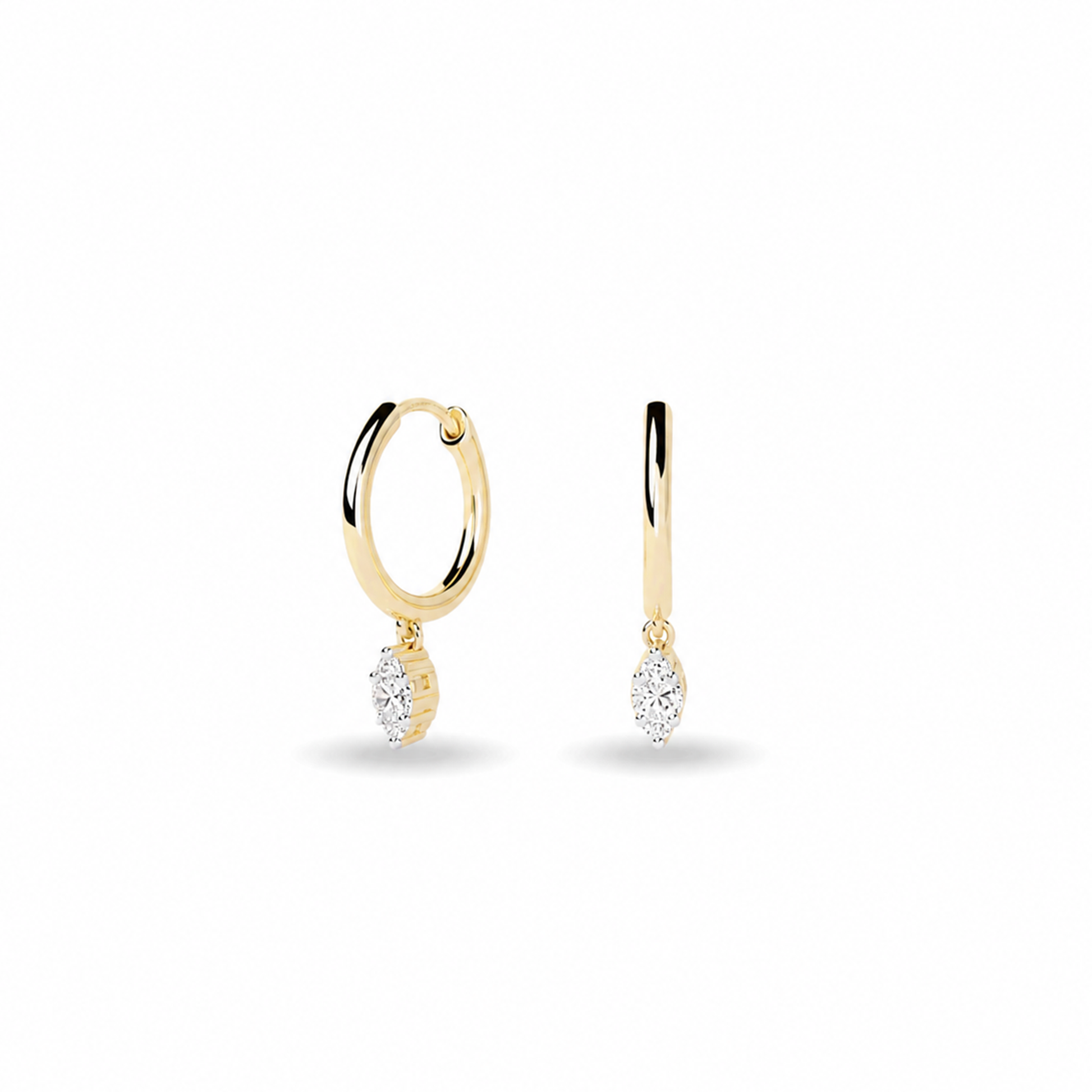 Marieke 18K Gold Marquise Huggie Earrings
