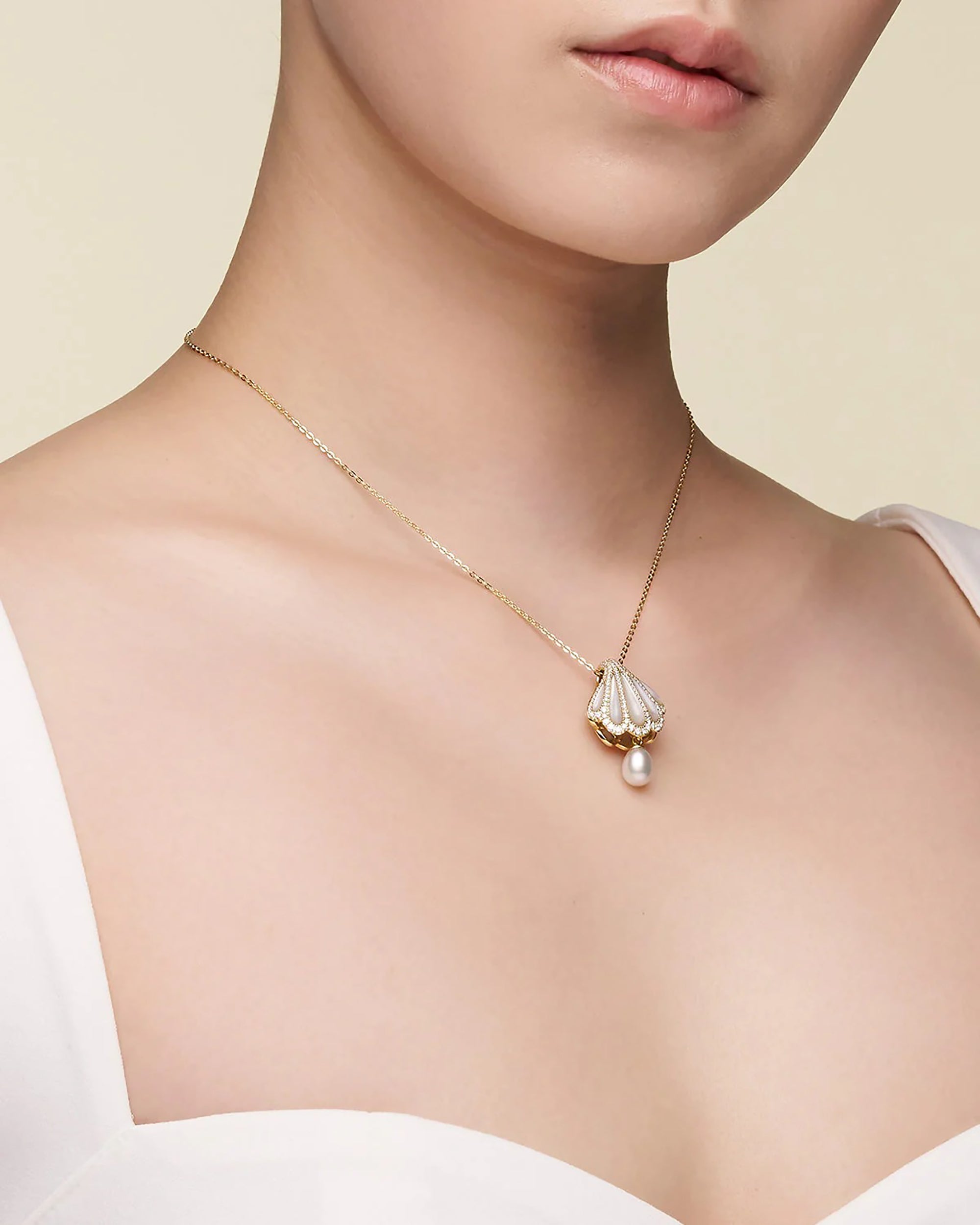 Marika 14K Yellow Gold Shell Pearl Necklace