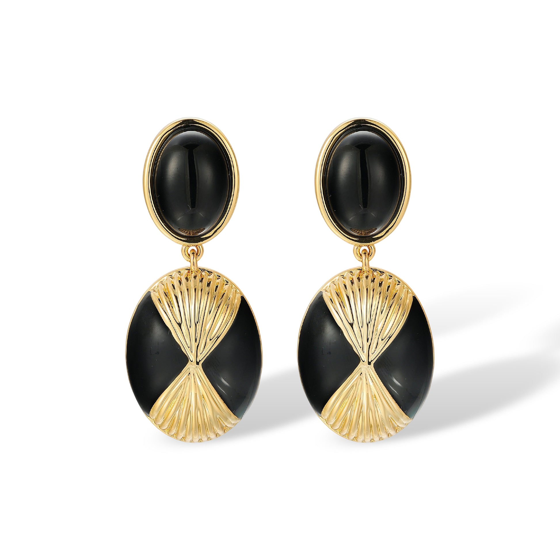 Marisa Black Oval Drop Earrings