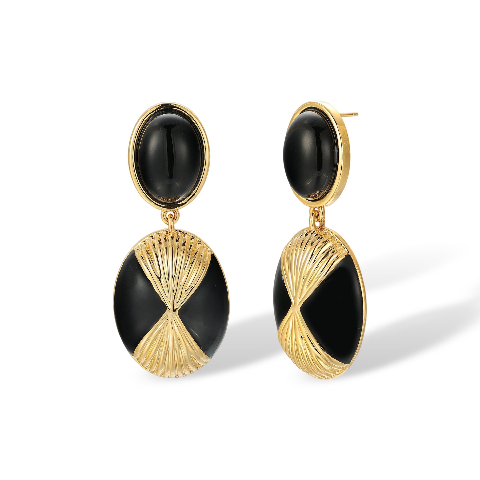 Marisa Black Oval Drop Earrings