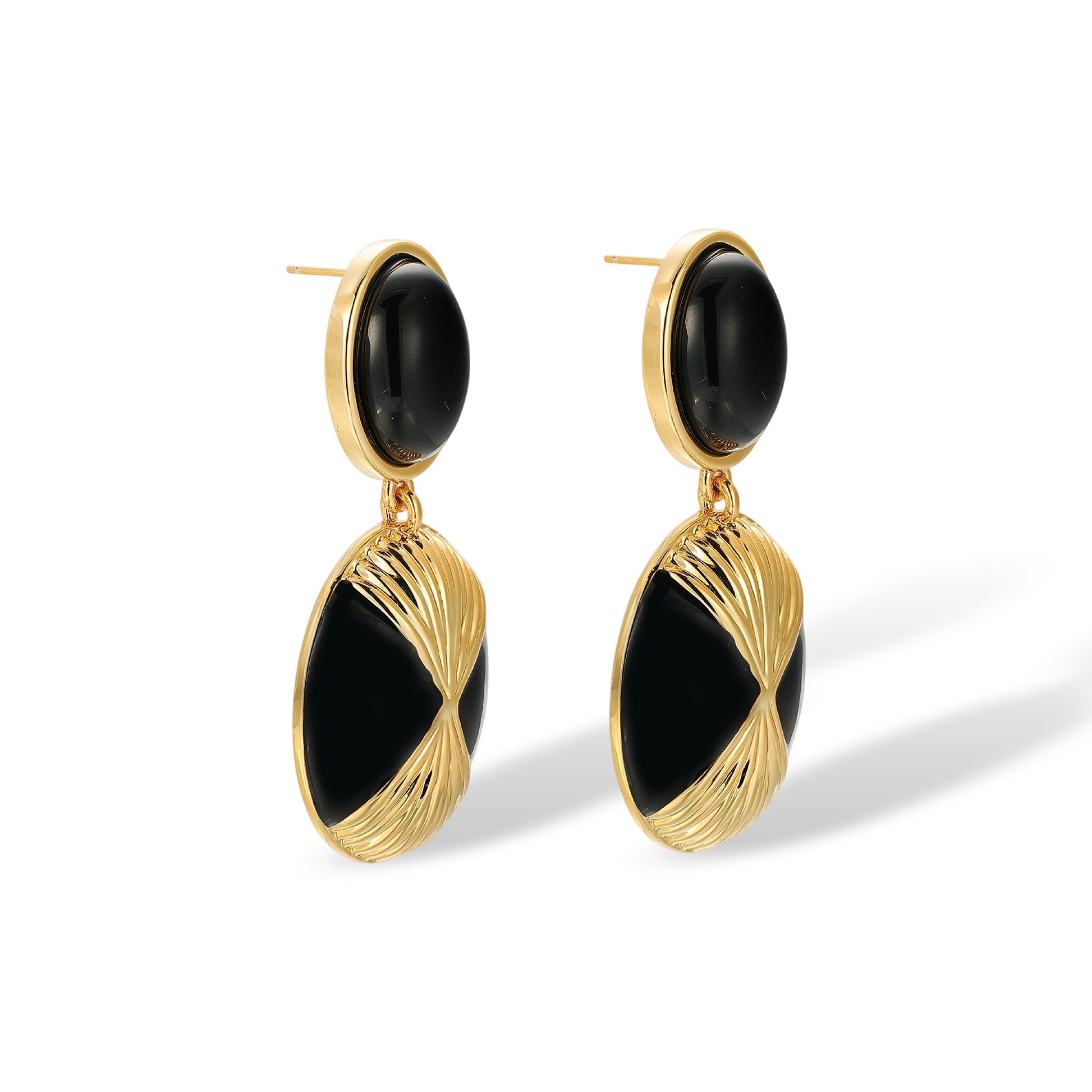 Marisa Black Oval Drop Earrings