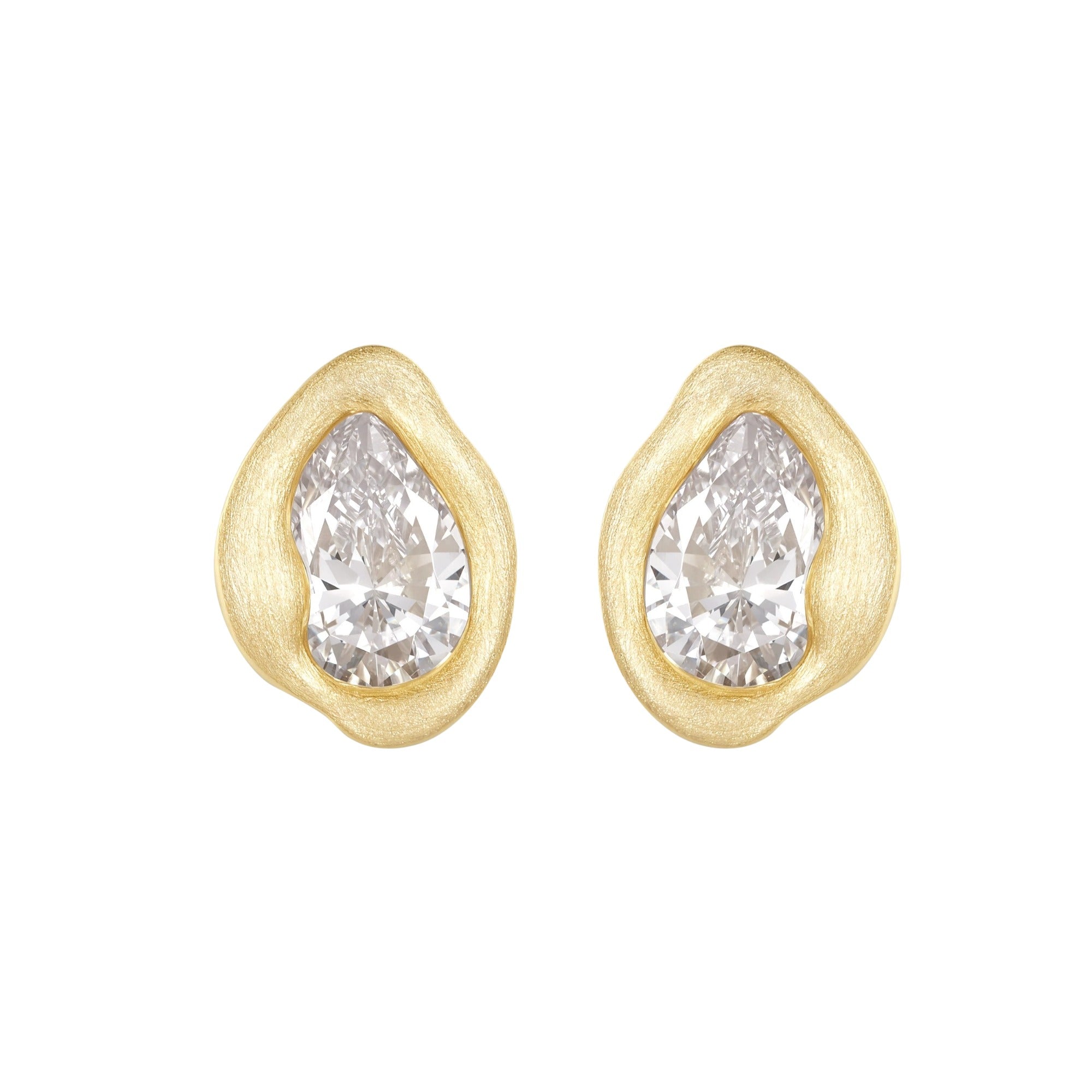 Marivonne 14K Gold Irregular Teardrop Earrings