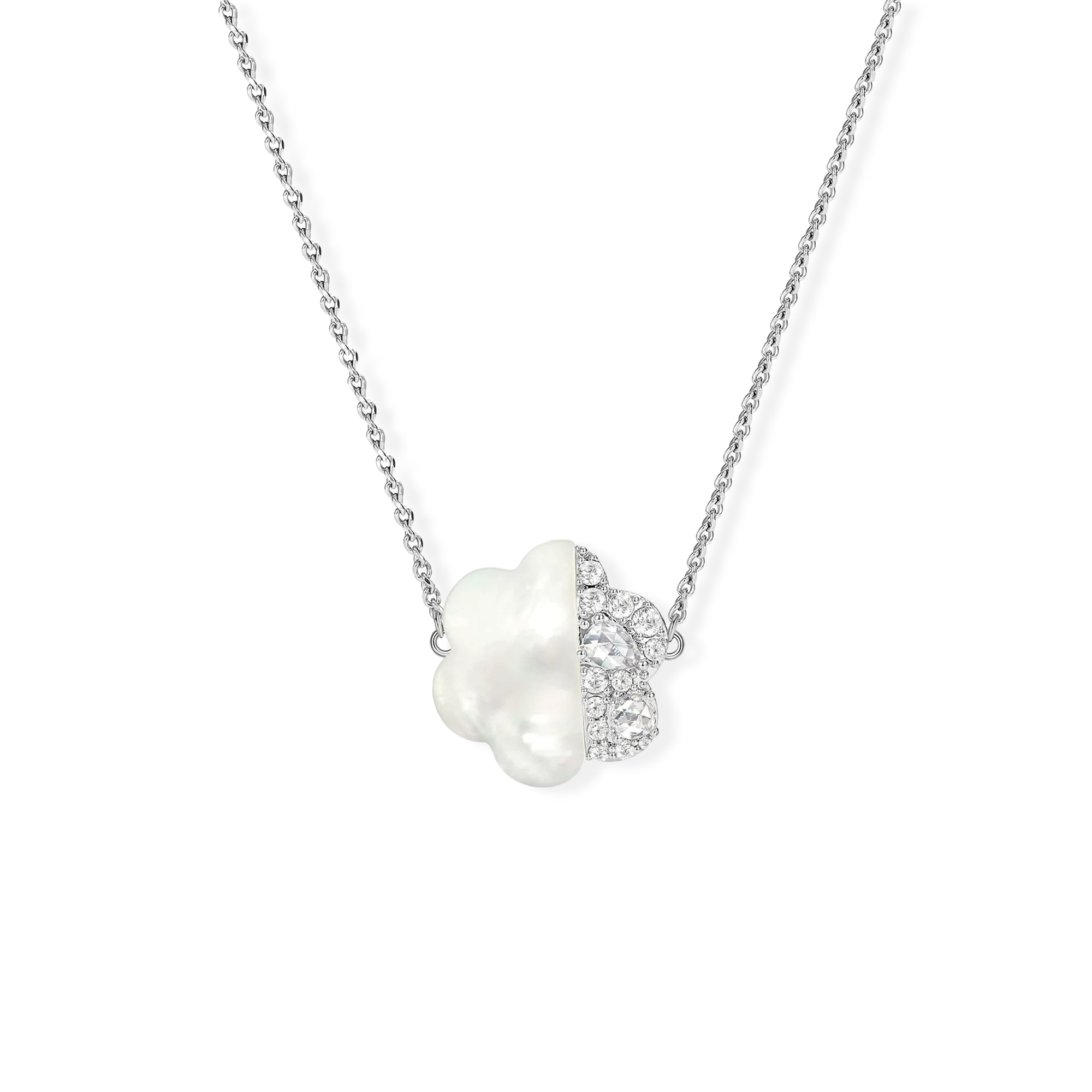 Marleen White Mother-of-Pearl Floral Necklace