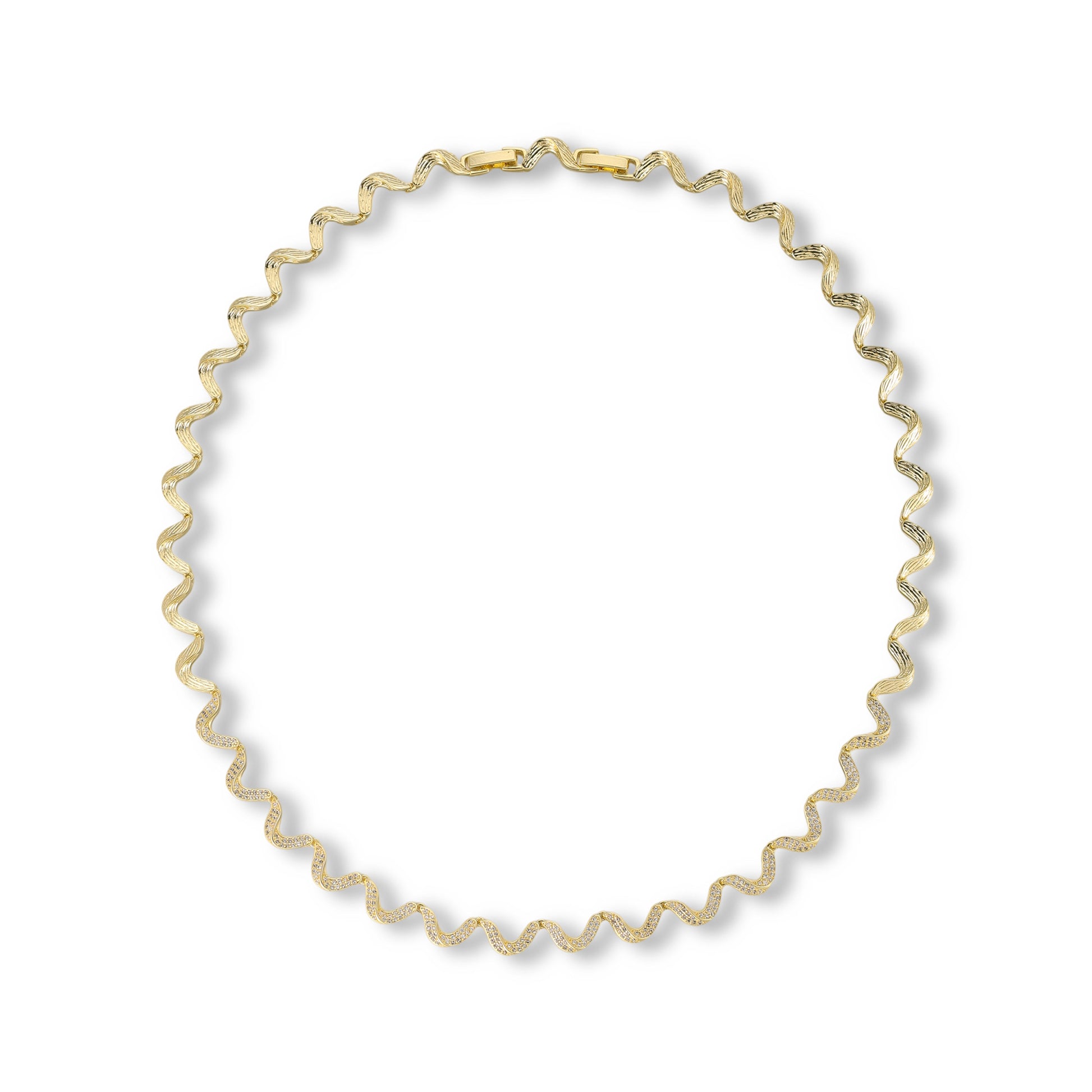 Marlen 14K Gold Wave Necklace