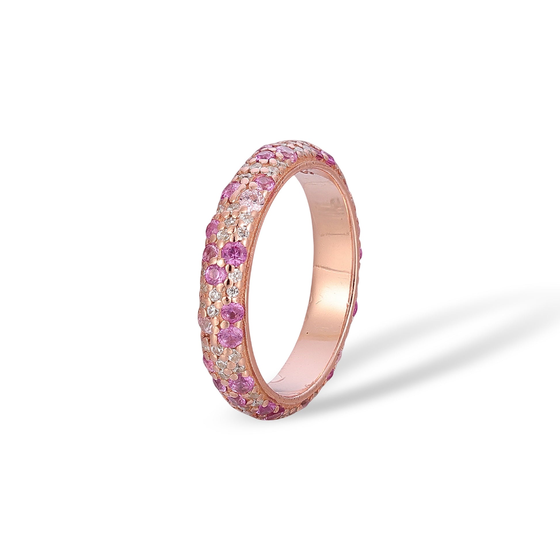 Marlena Pink Full Pavé Round Ring