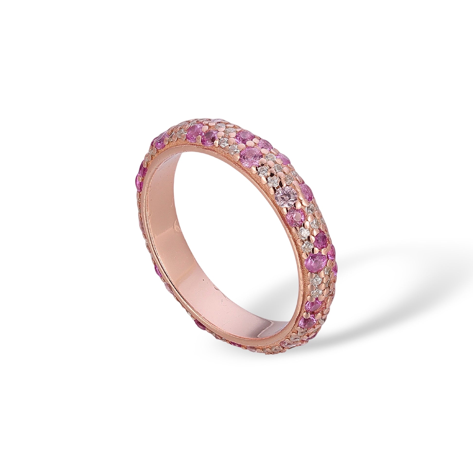 Marlena Pink Full Pavé Round Ring
