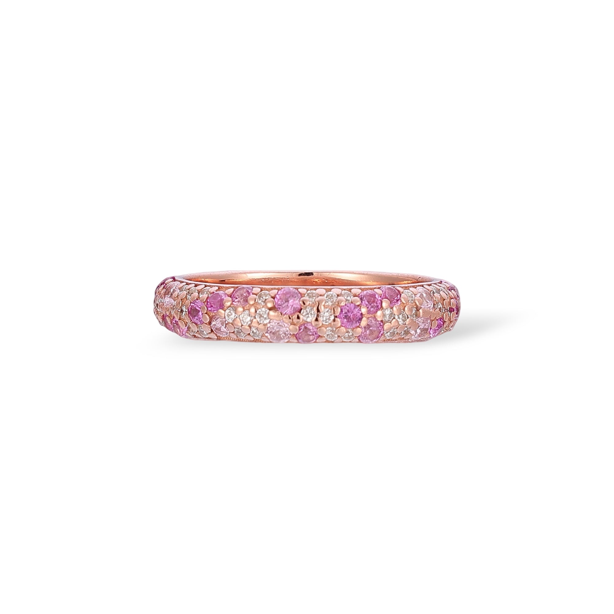Marlena Pink Full Pavé Round Ring