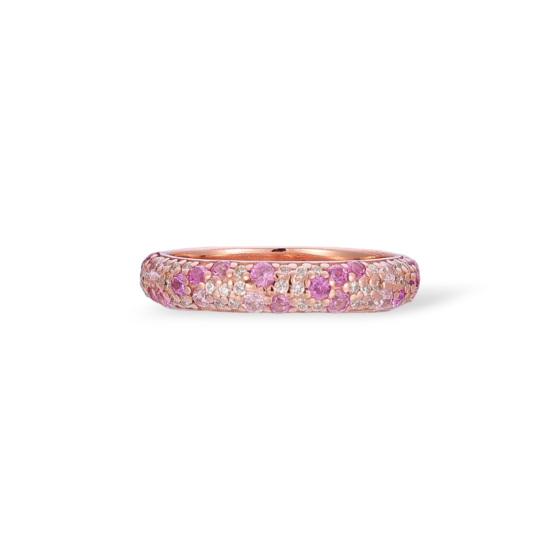 Marlena Pink Full Pavé Round Ring