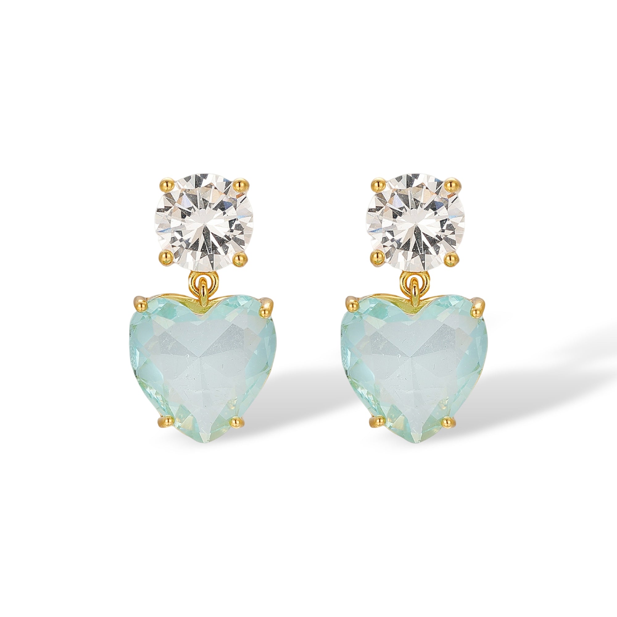 Marlitt Blue Heart Round Drop Earrings