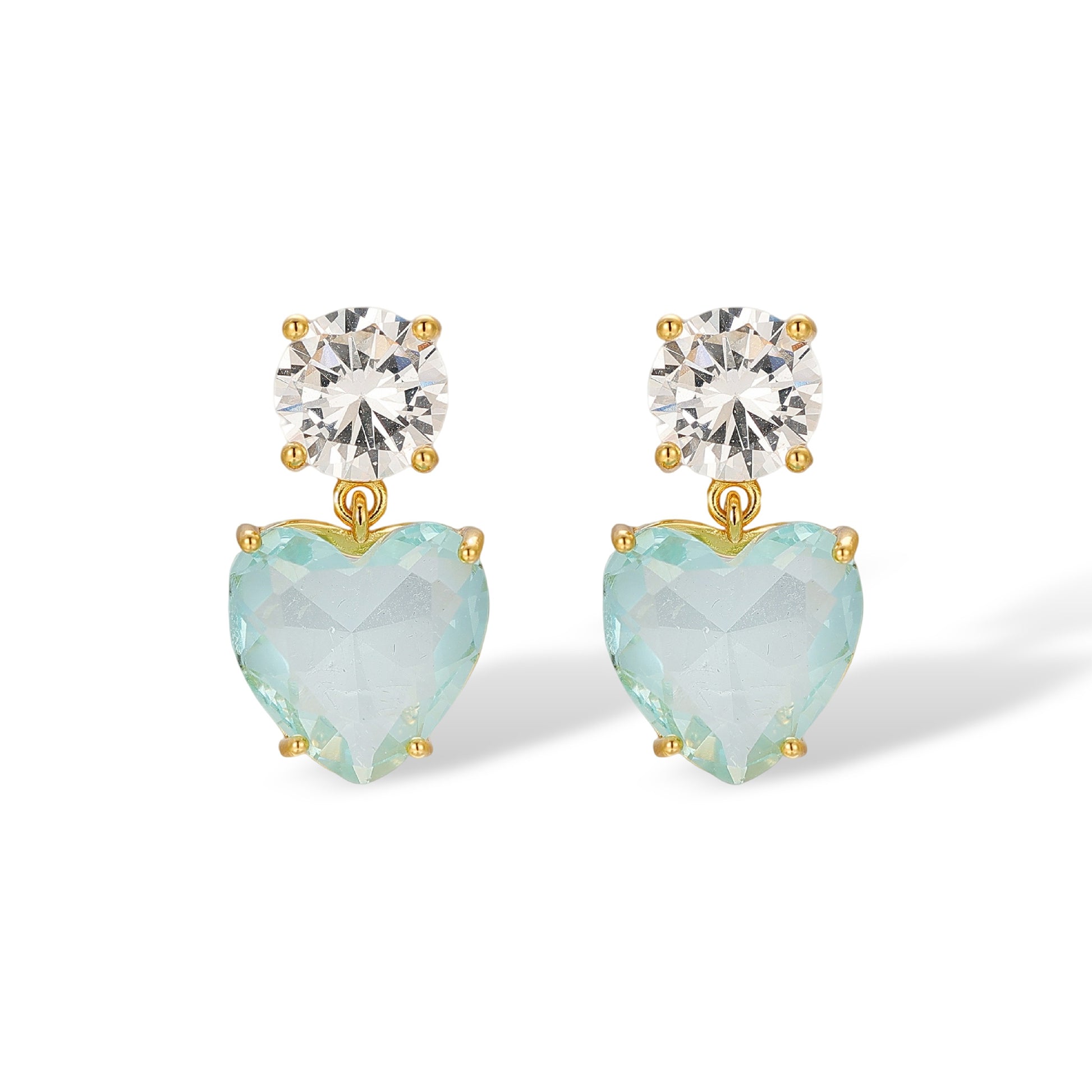 Marlitt Blue Heart Round Drop Earrings